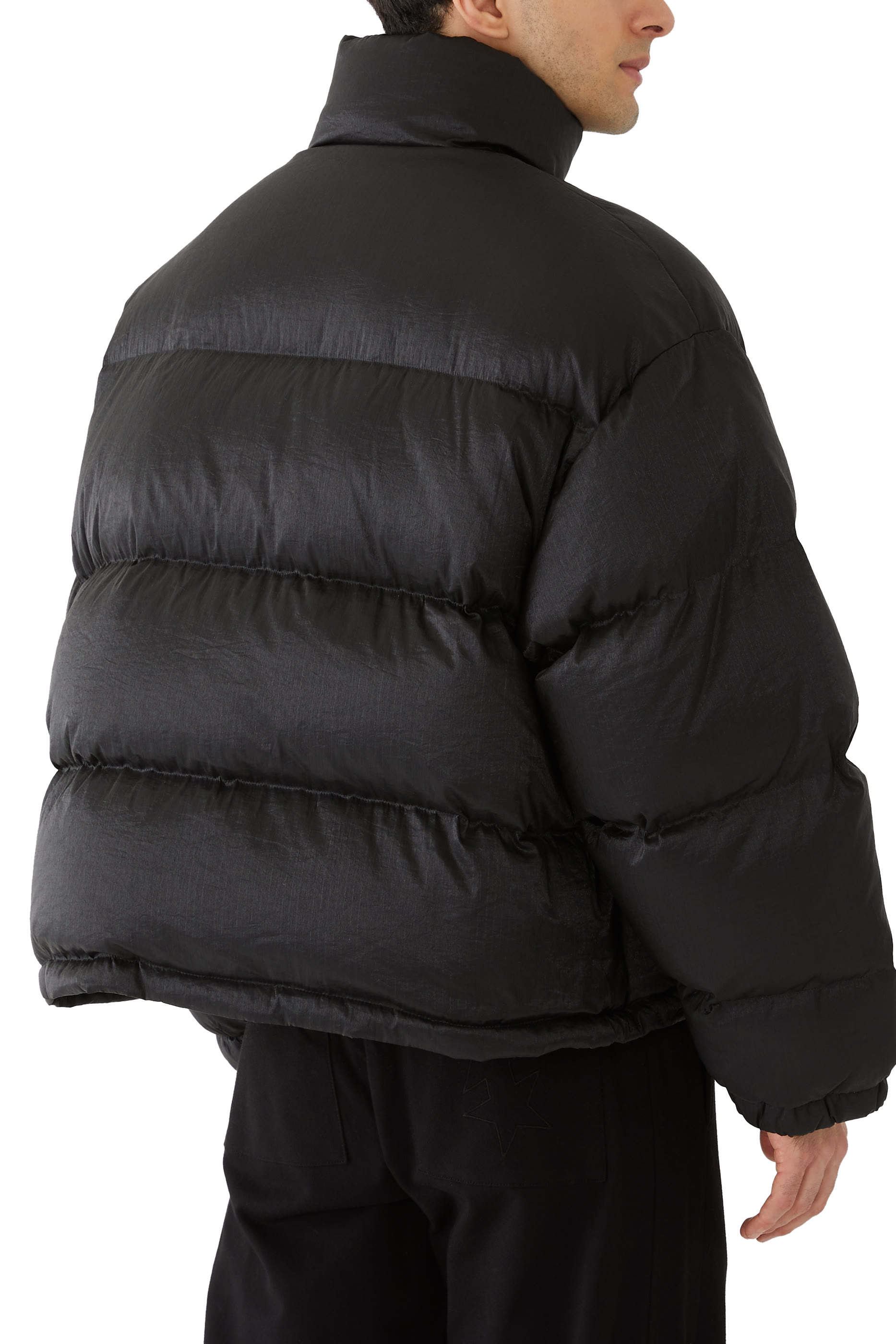 Cropped Nylon Ripstop Puffer Jacket