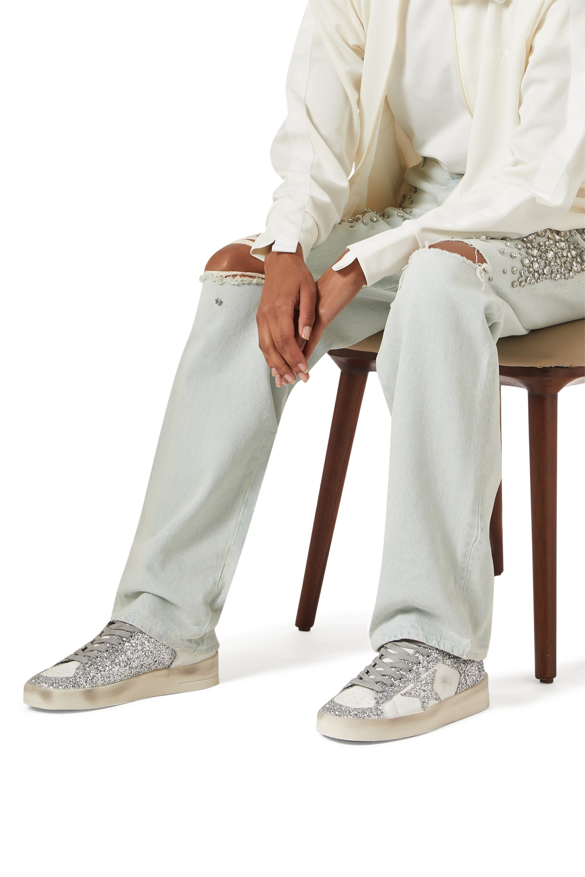 Stardan Glitter Leather Sneakers