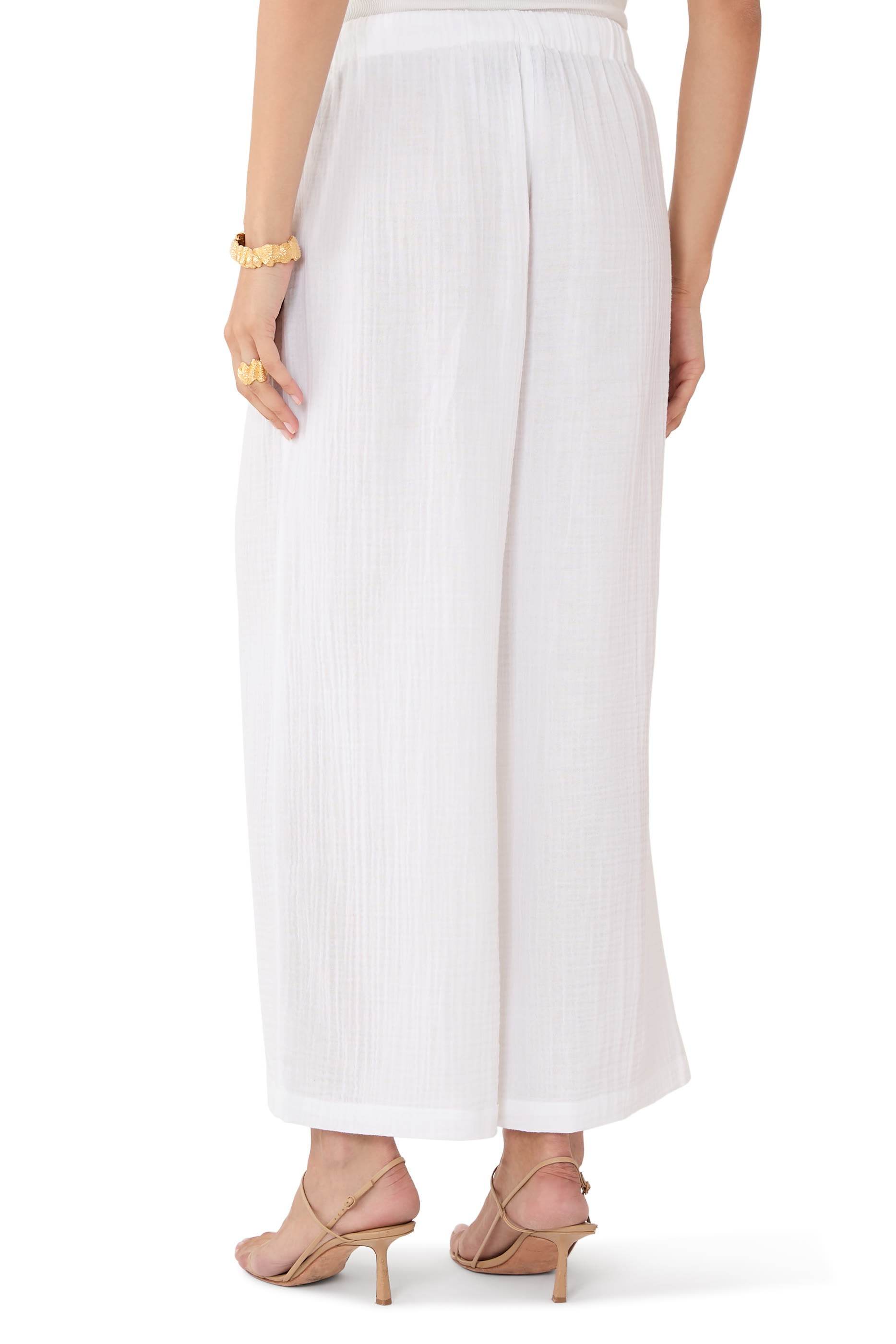 Organic Cotton Lofty Gauze Wide-Leg Pants