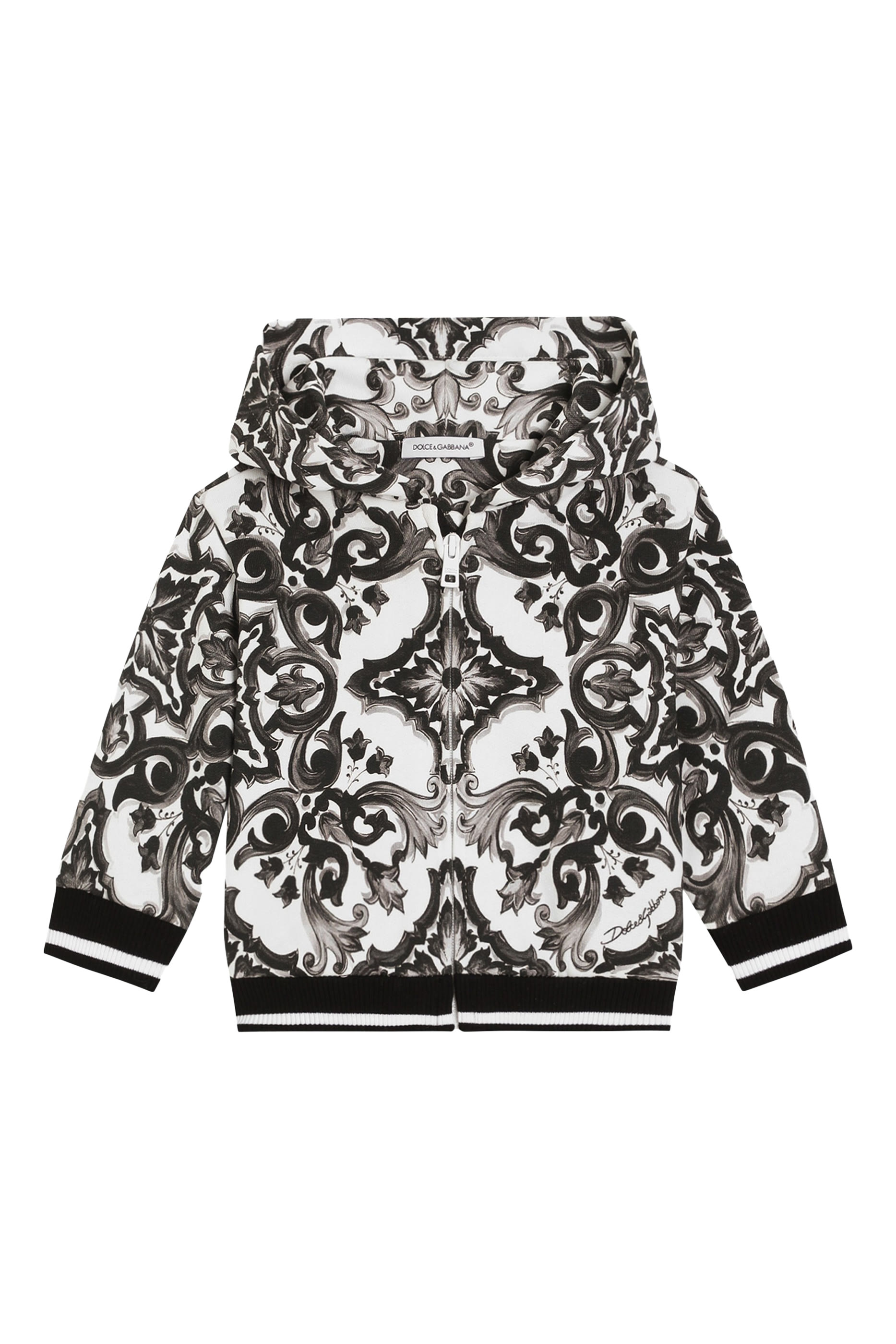 Kids Majolica-Print Hooded Fleece Jacket 