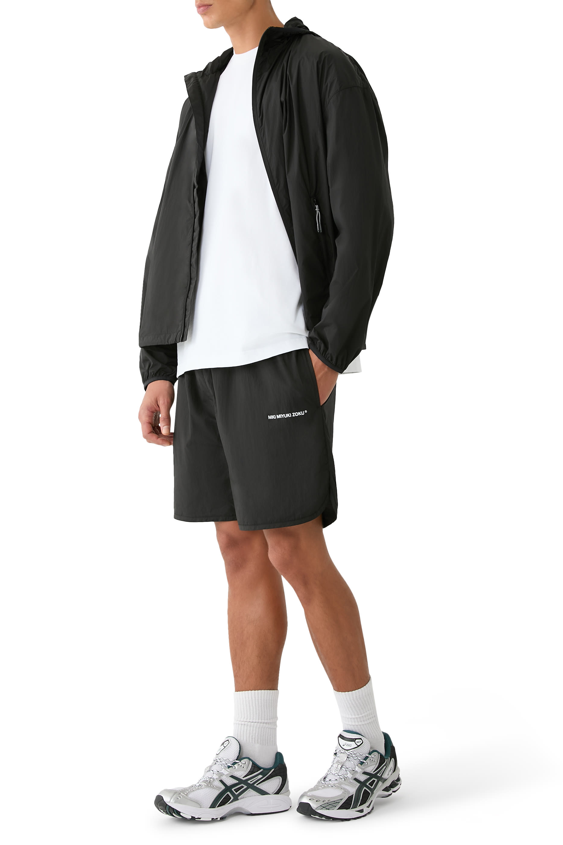 Crinkle Nylon Track Shorts