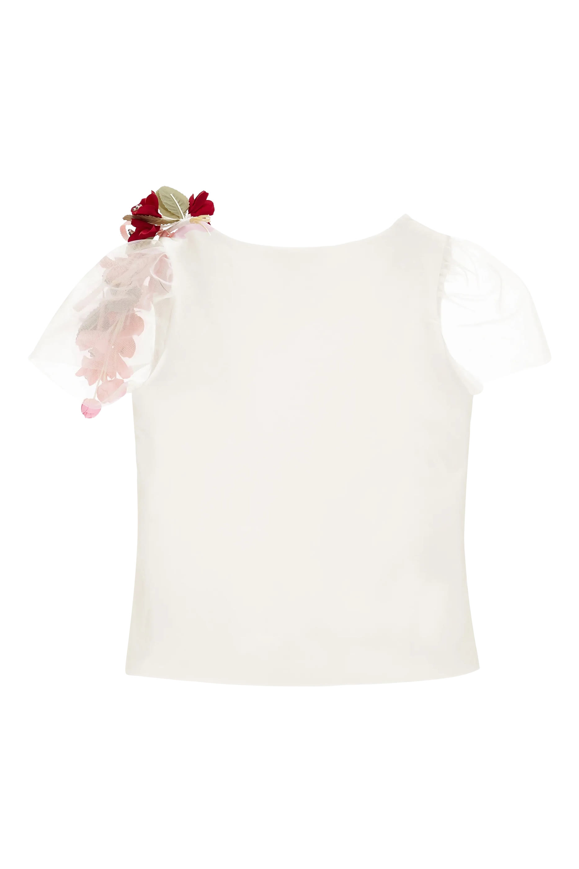 Kids Floral-Detail Tulle T-Shirt