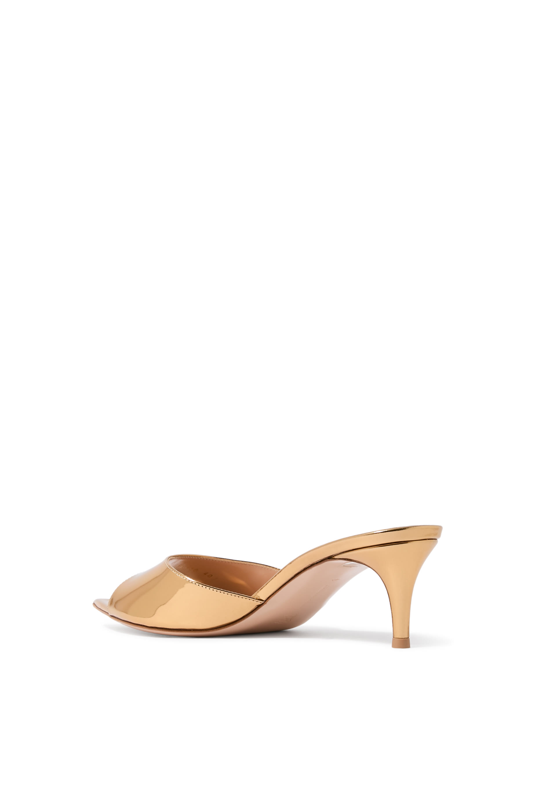 Elle 55 Mirror Leather Mule Sandals