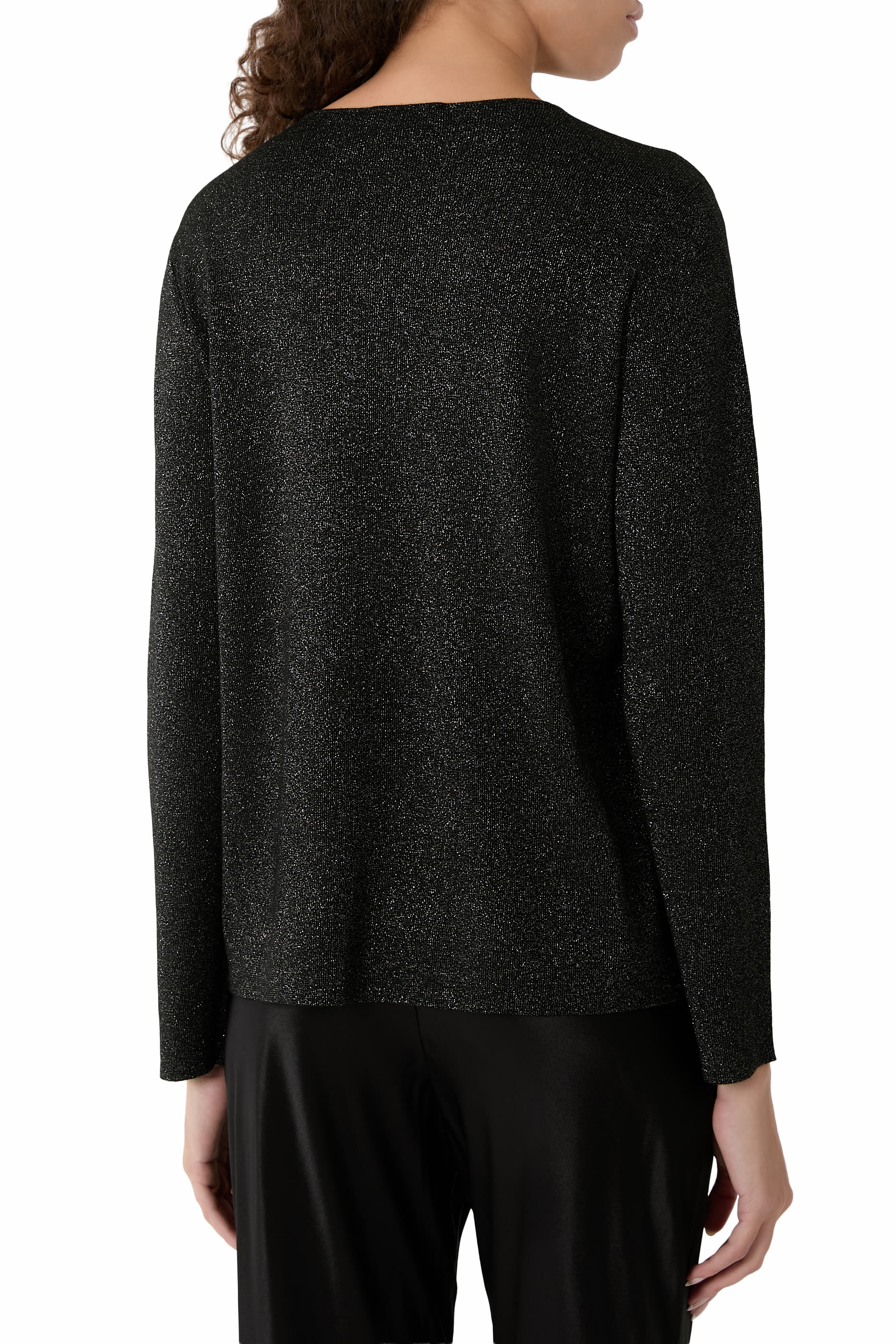 Wool Shimmer Crew Neck Top