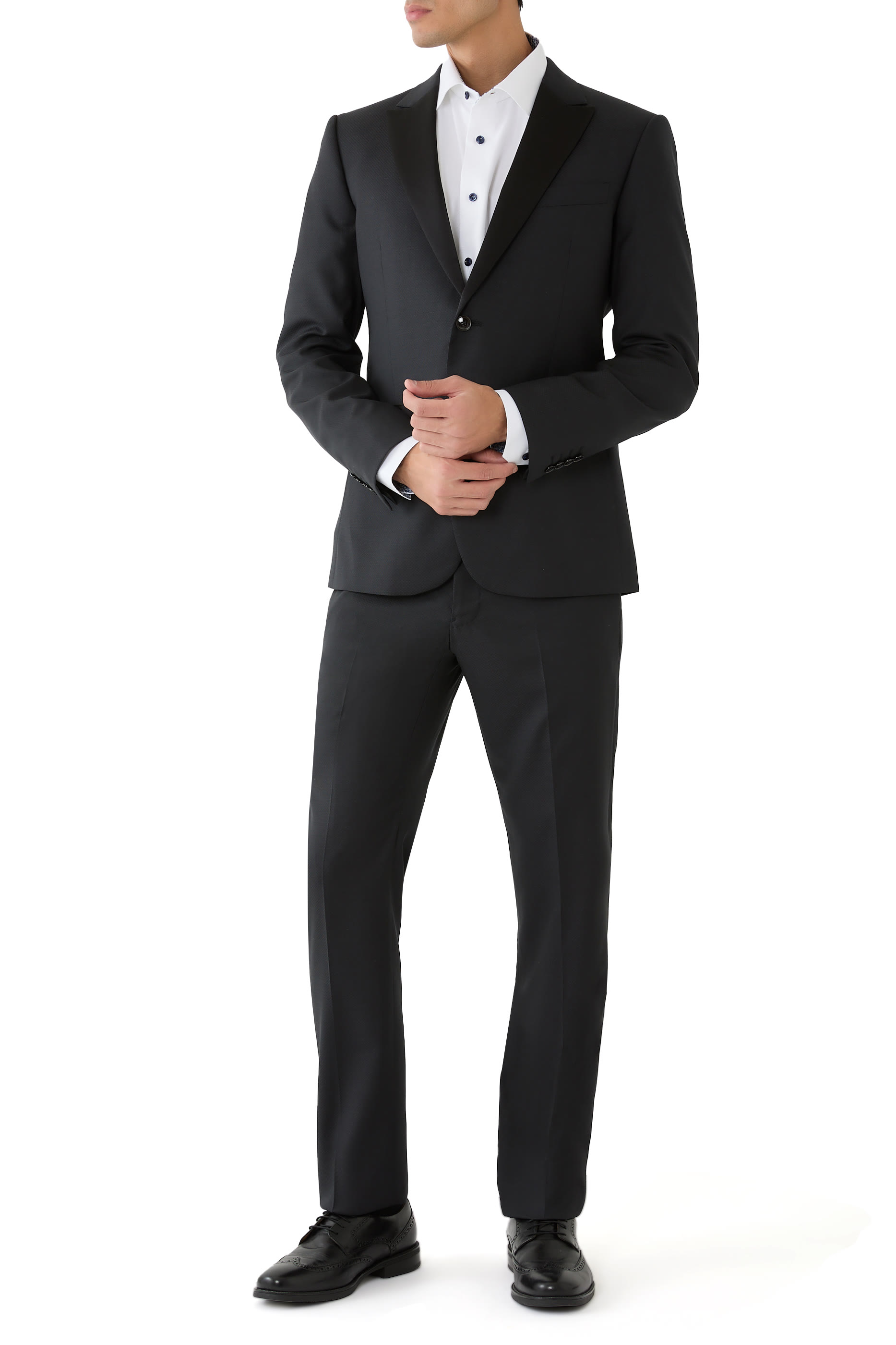 Geometric Effect Textured Twill Shirt