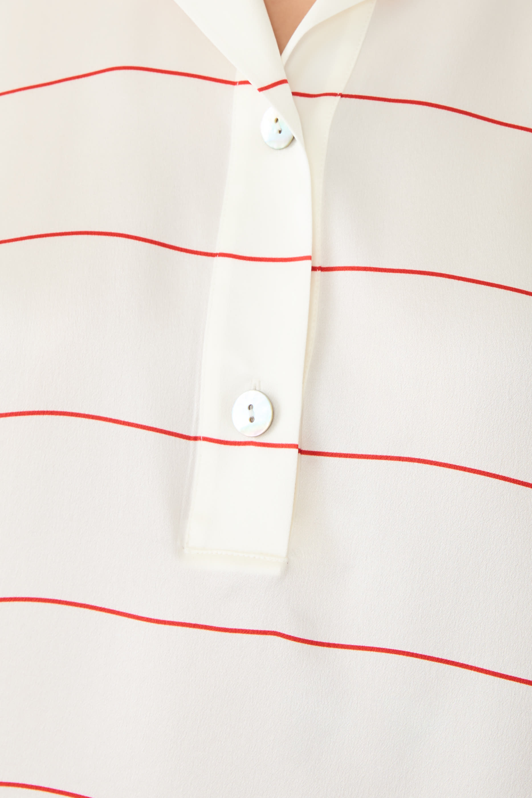 Knit-Collar Striped Silk Polo Shirt