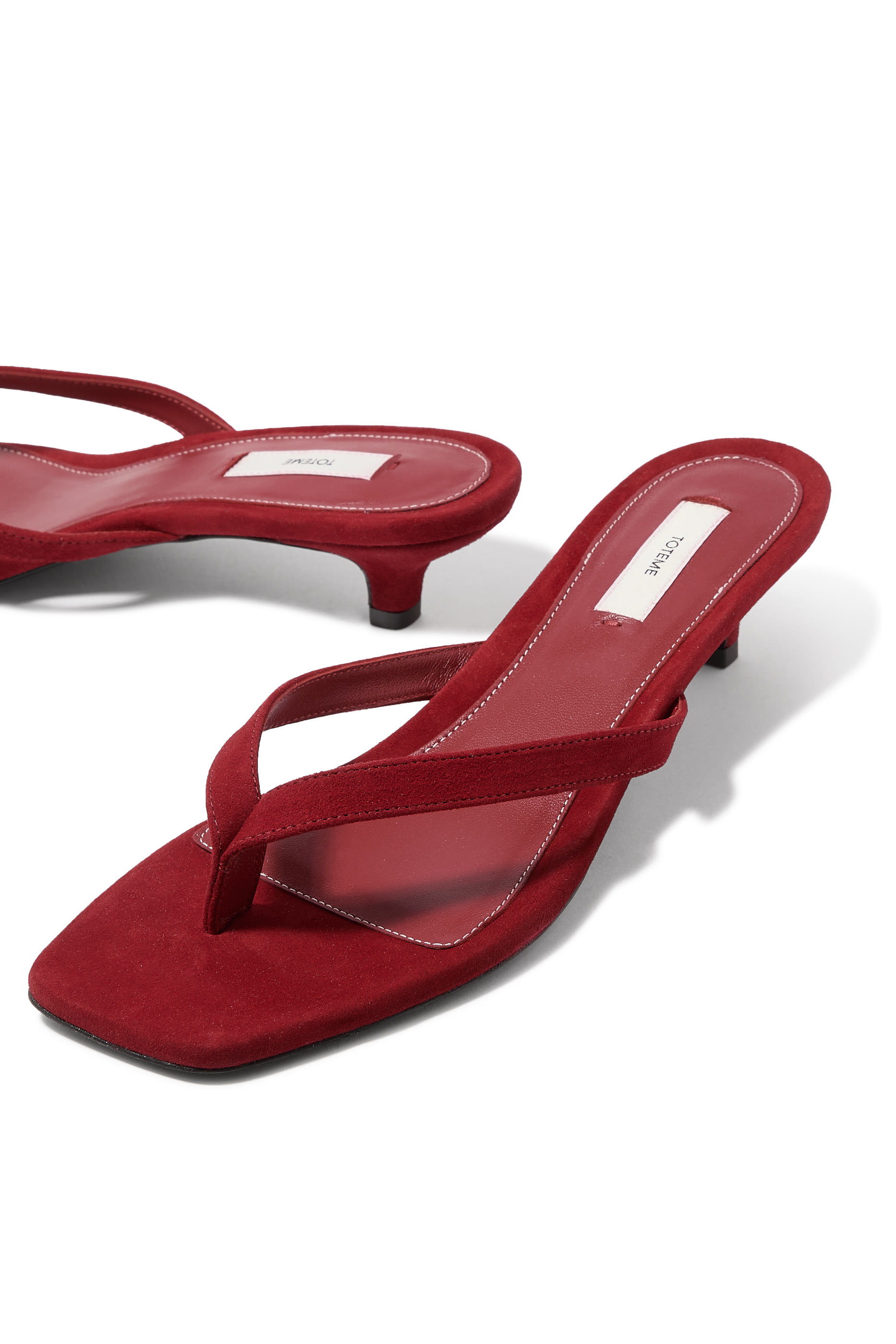 Leather 35 Heeled Thong Sandals