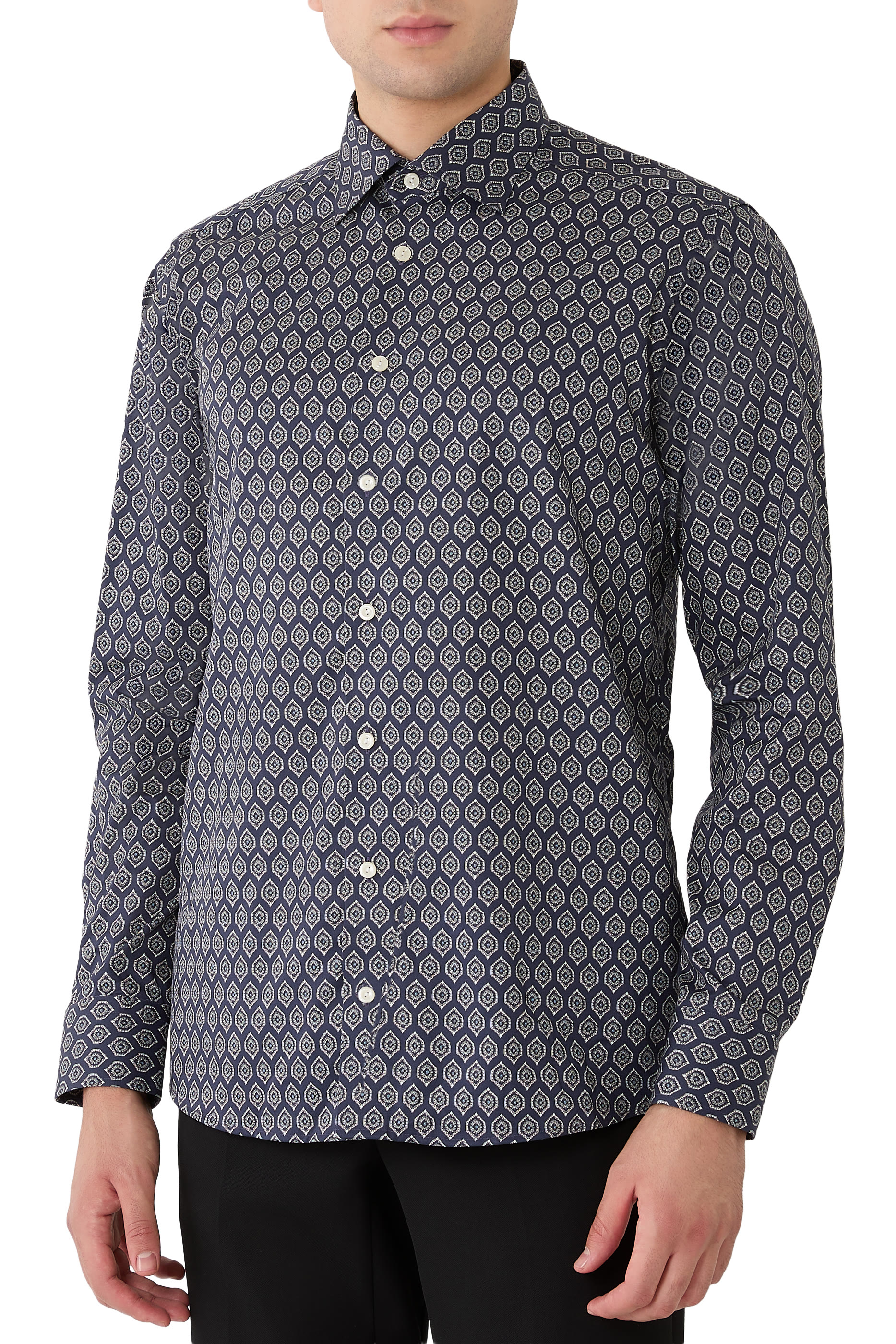  Geometric Print Signature Twill Shirt 