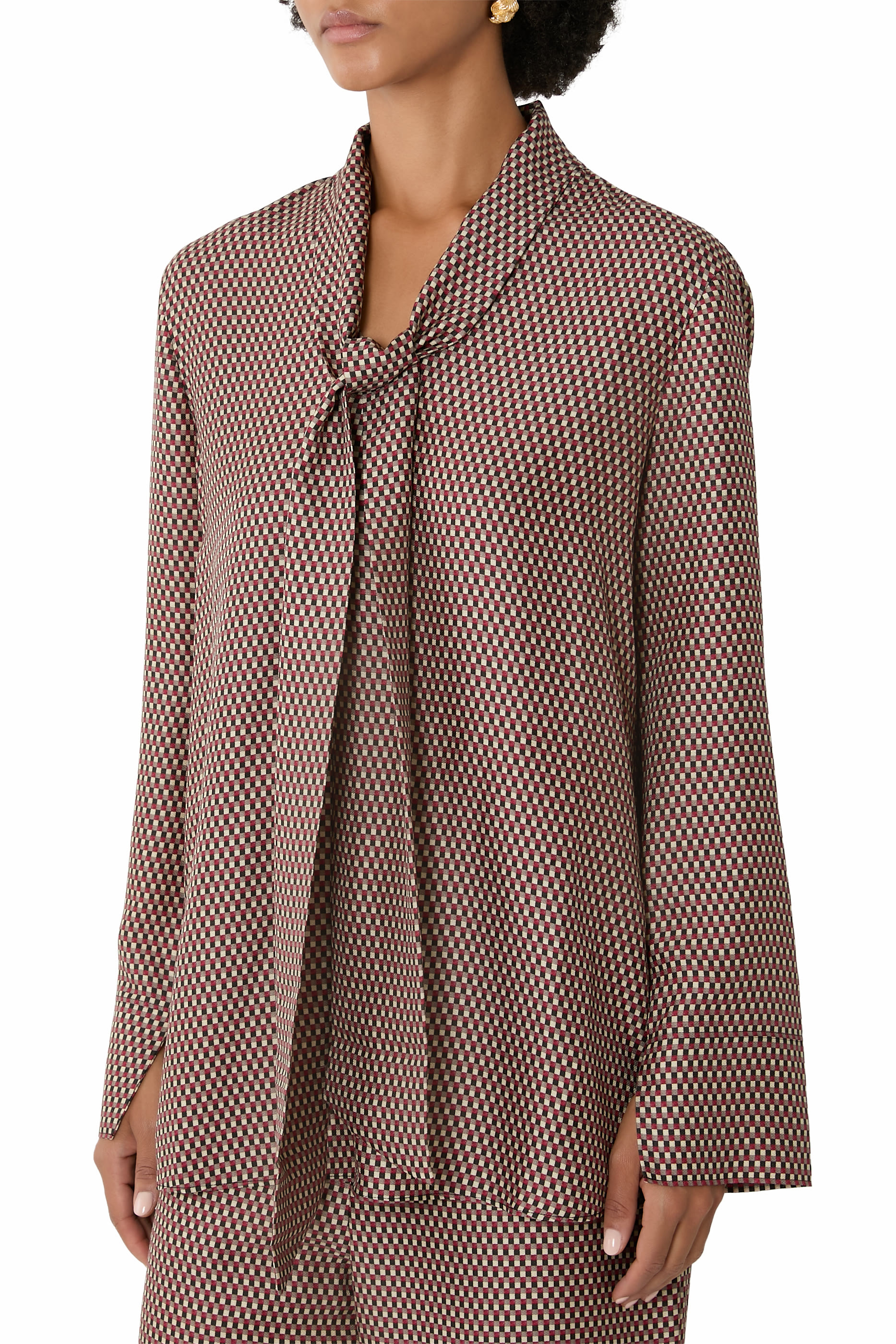  Adele Printed Silk Blend Blouse 