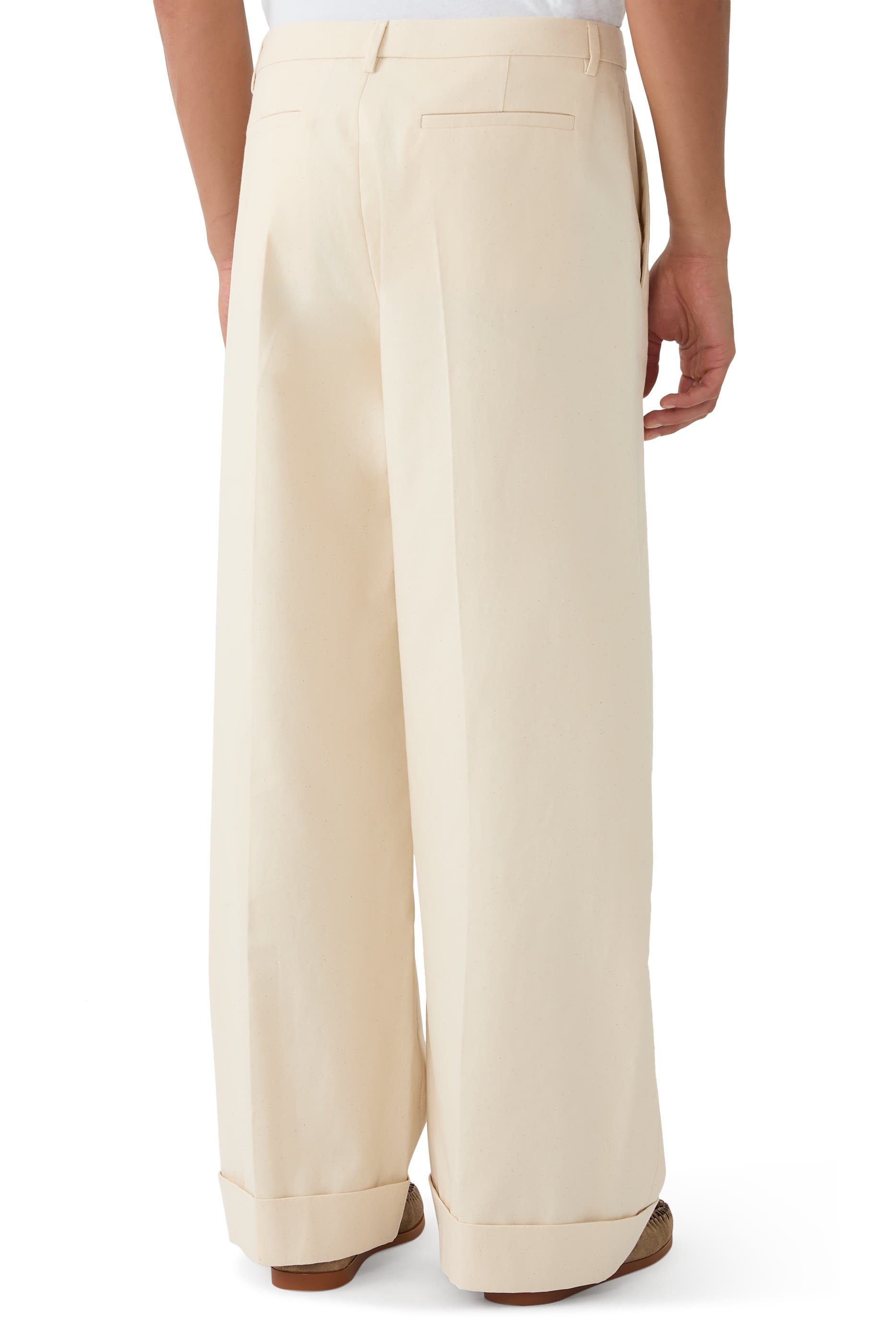 Cuffed Cotton Canvas Pants