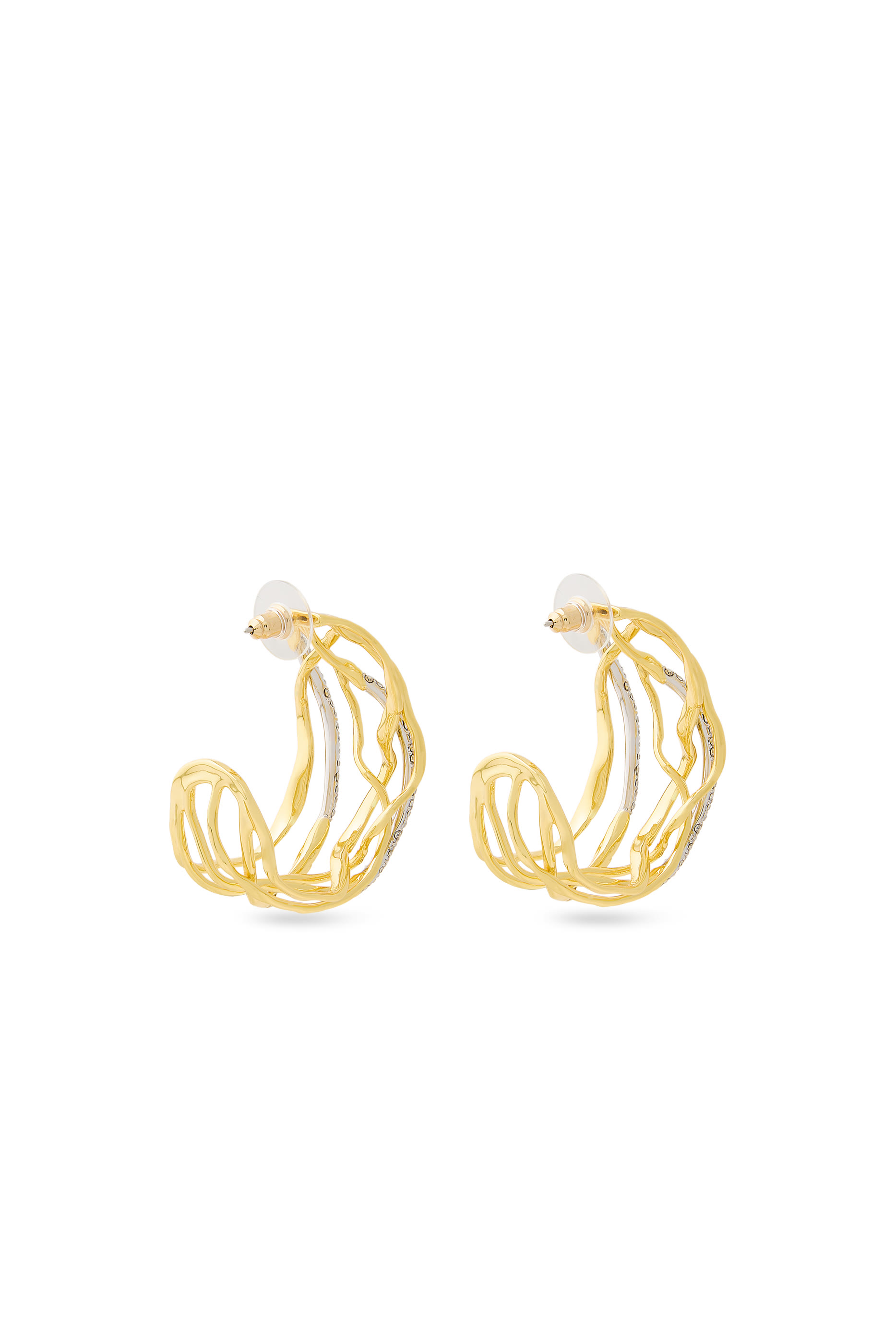 Solanales Crystal Woven Hoop Earrings