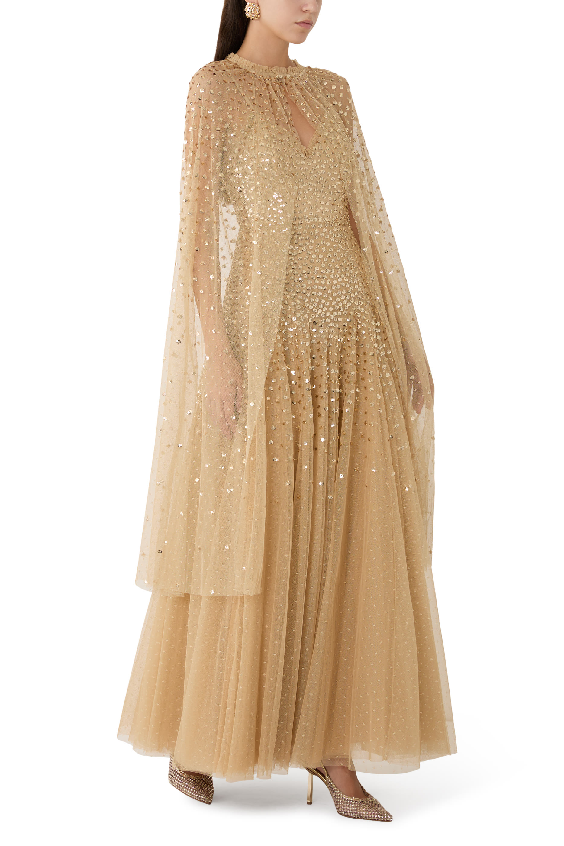 Sequin Cascade Cami Gown