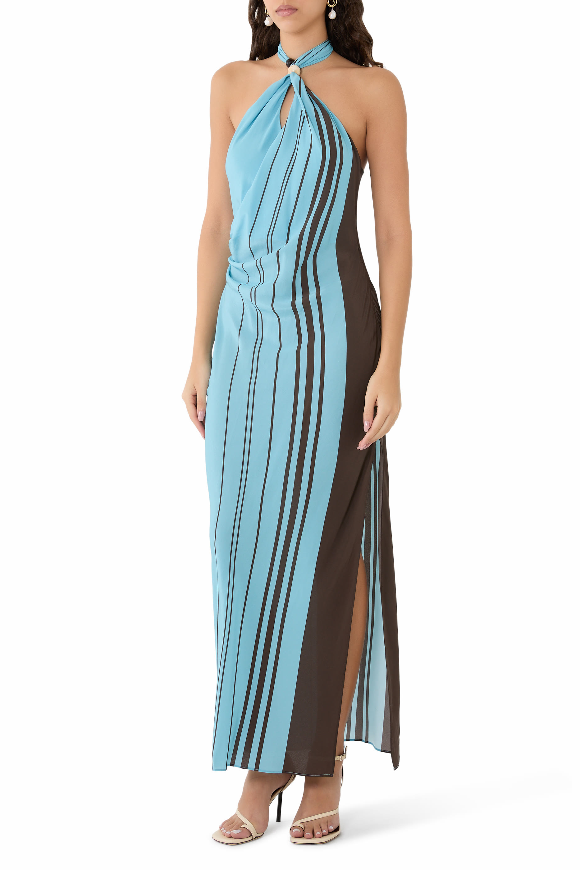  Rioja Halter Scarf Maxi Dress