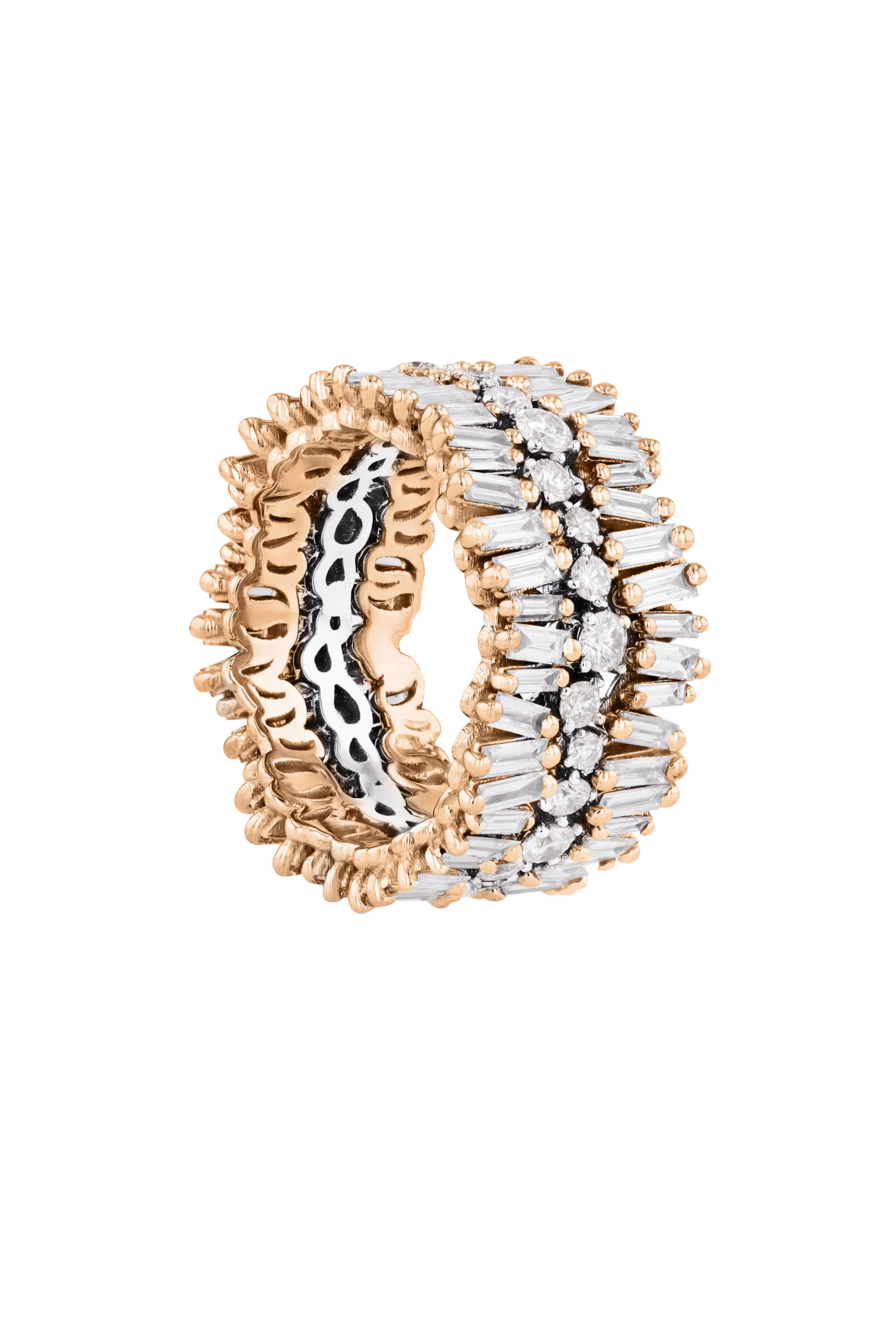 Classic Short Stack Eternity Band, 18k Rose Gold & Diamonds