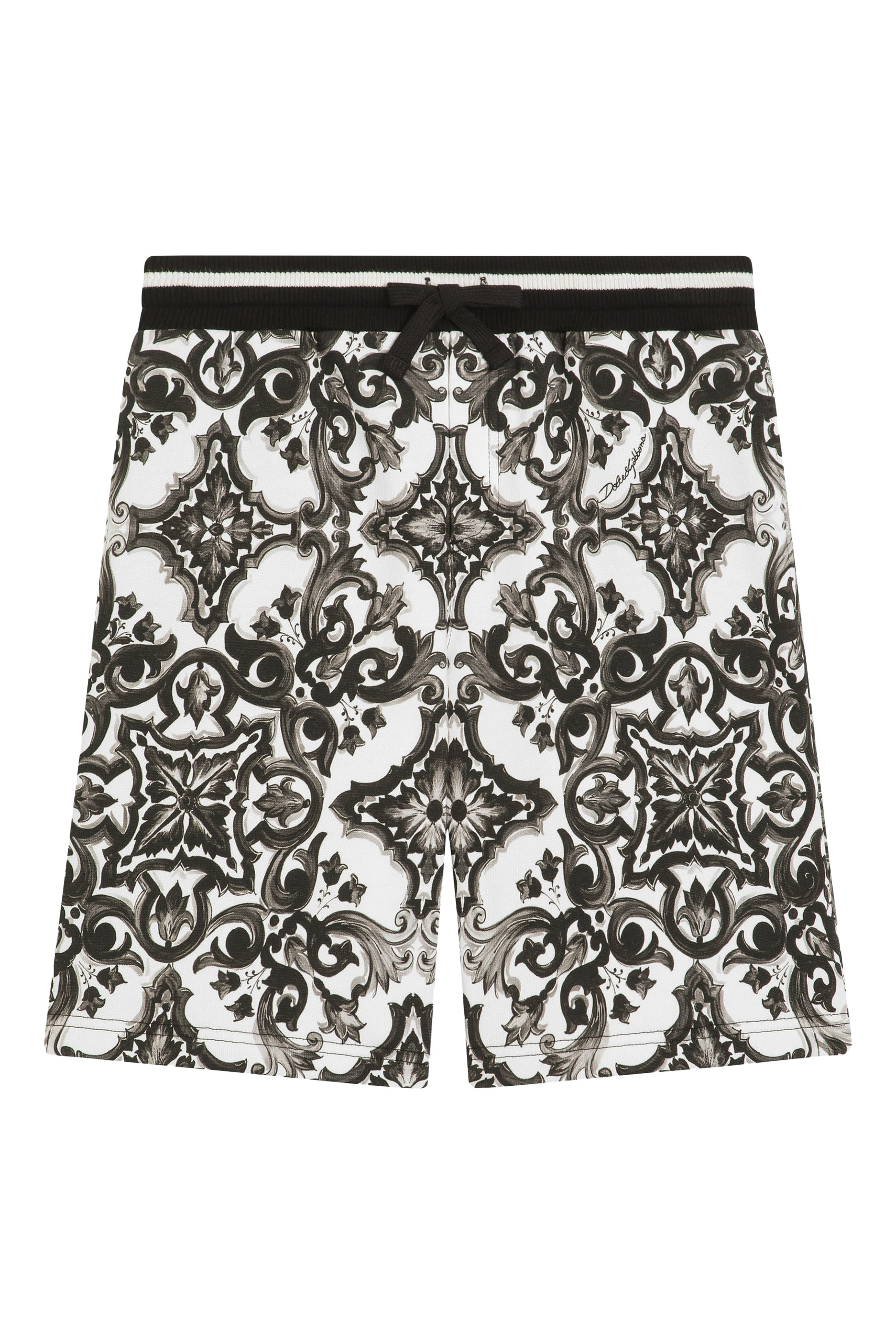 Kids Majolica-Print Fleece Bermuda Shorts