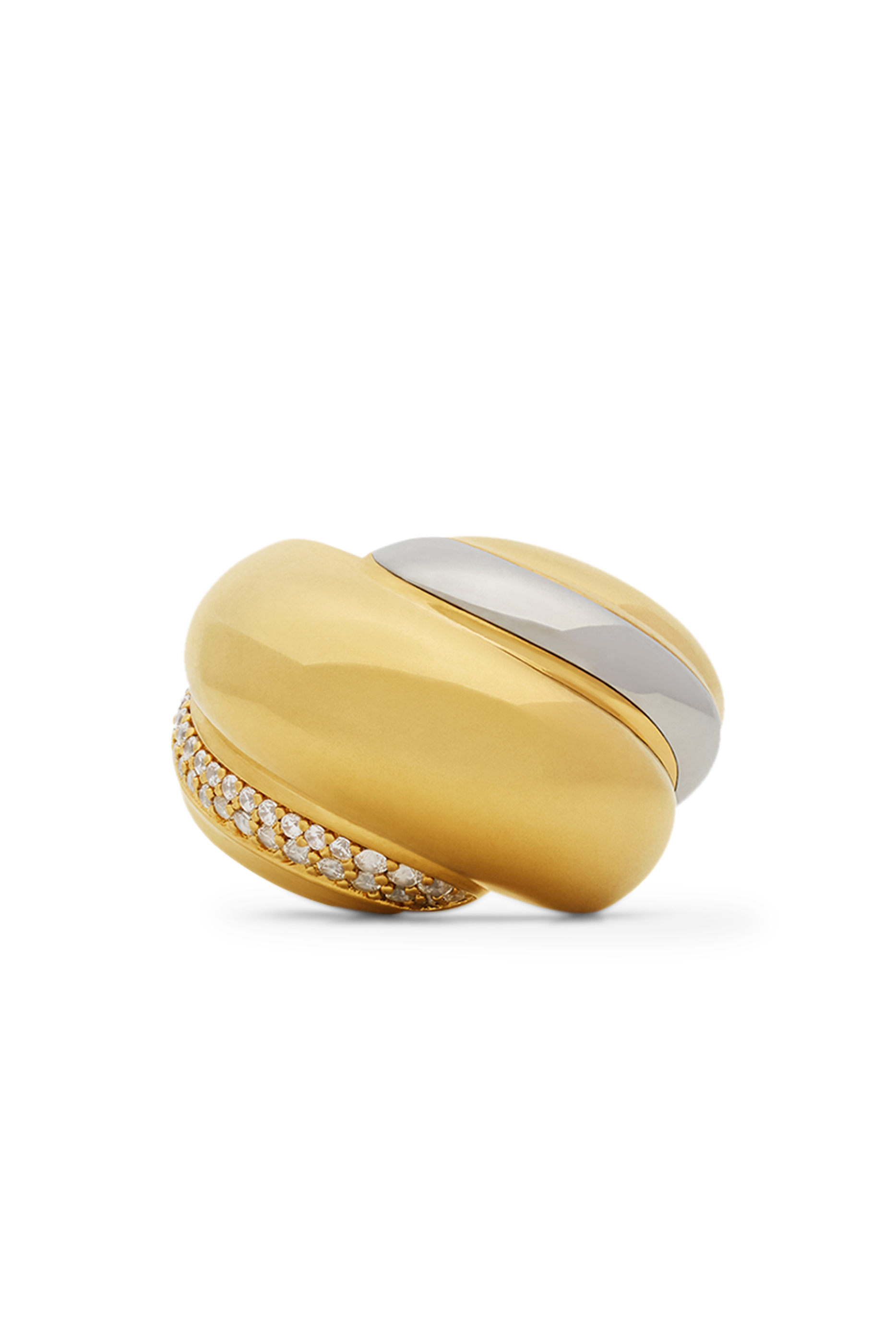 Crystal Whirlwind Ring in Metal