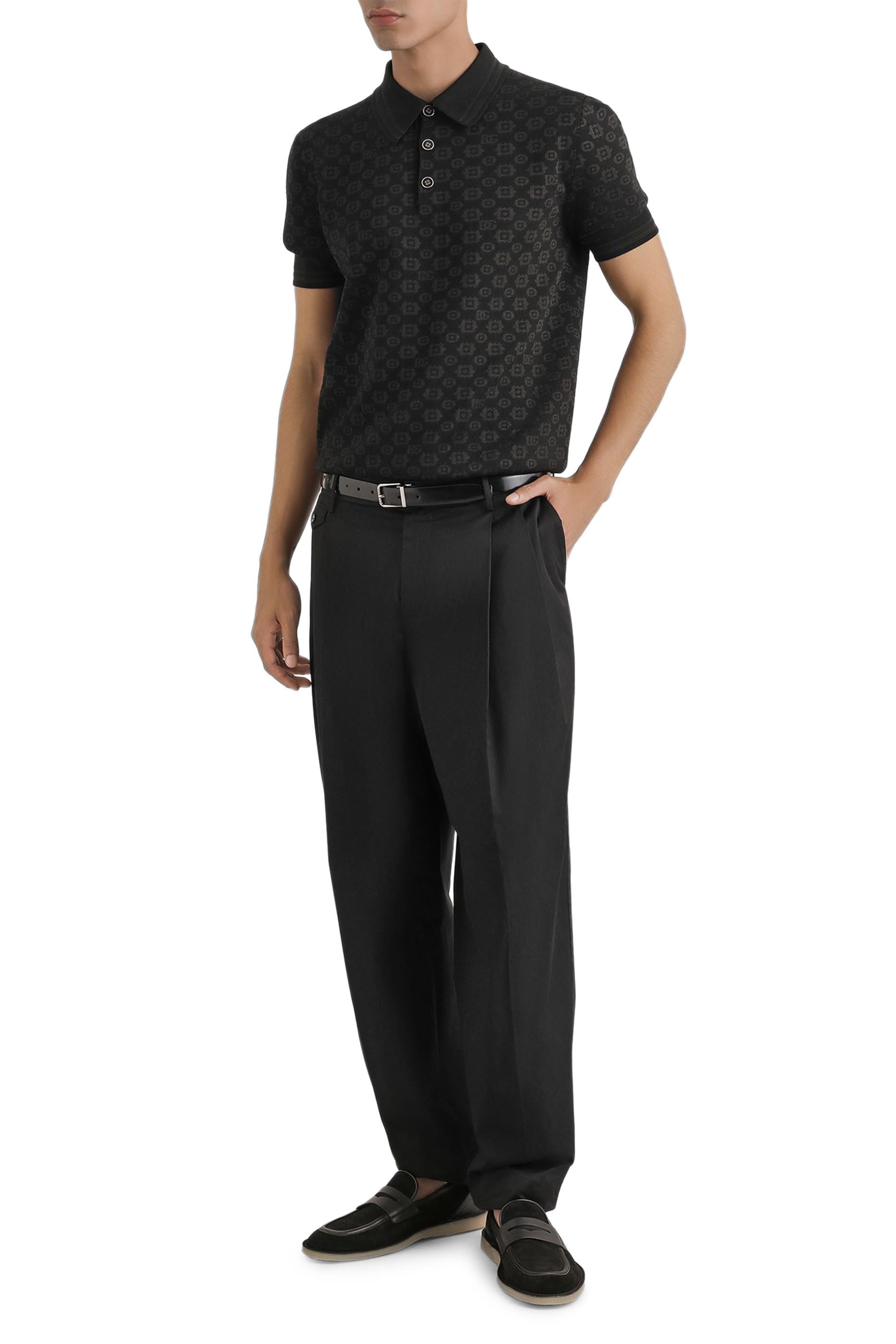 Micro-Dot Stitch Polo Shirt