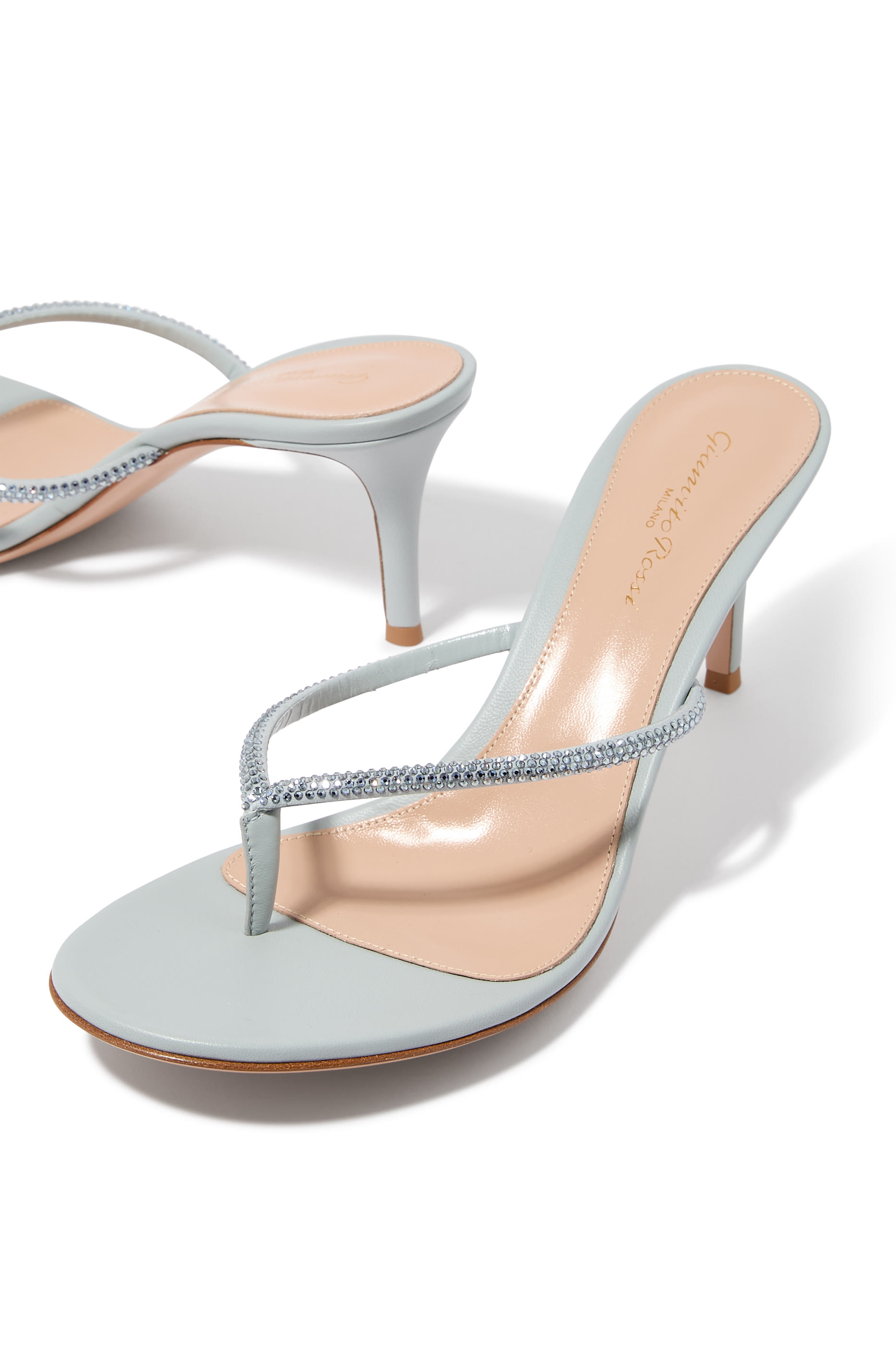 Rhinestone-Embellished Thong Sandals 70