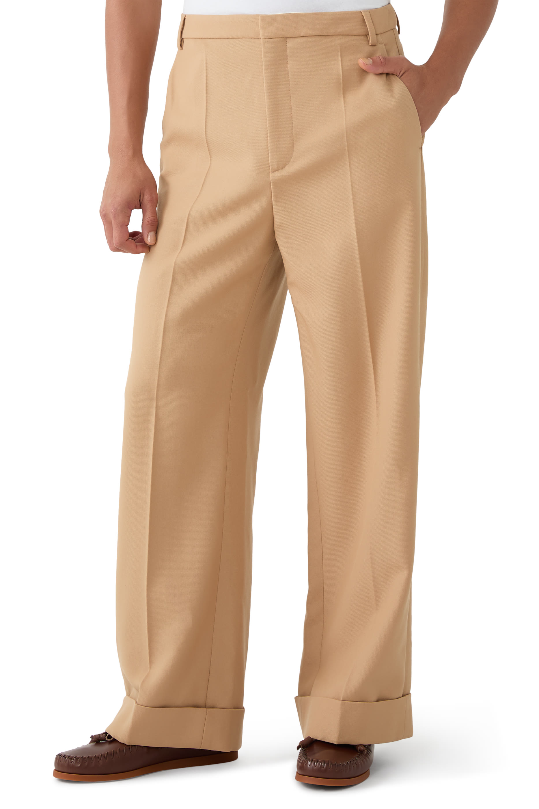 Straight-Fit Wool Trousers