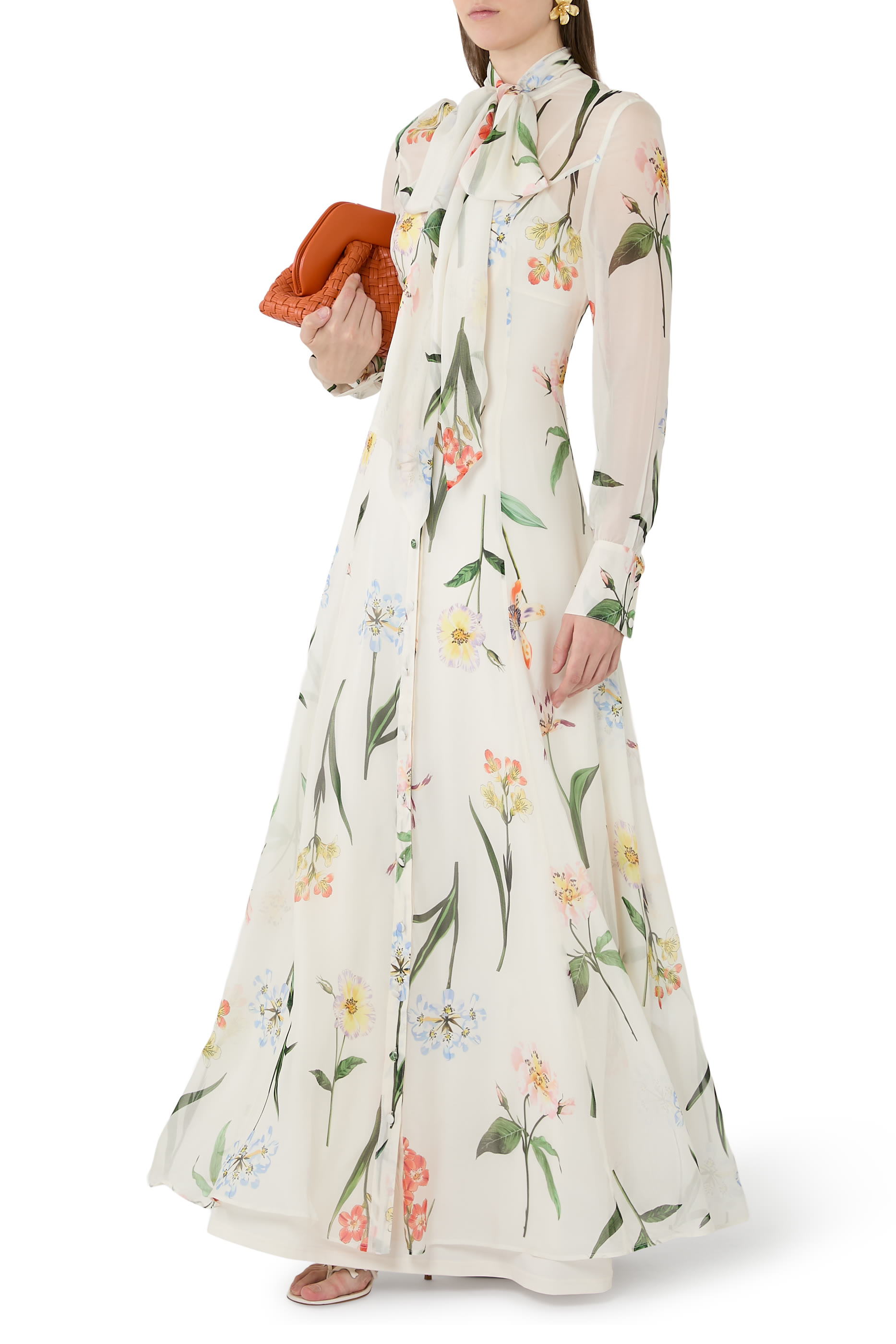  Lilith Tie Neck Maxi Dress