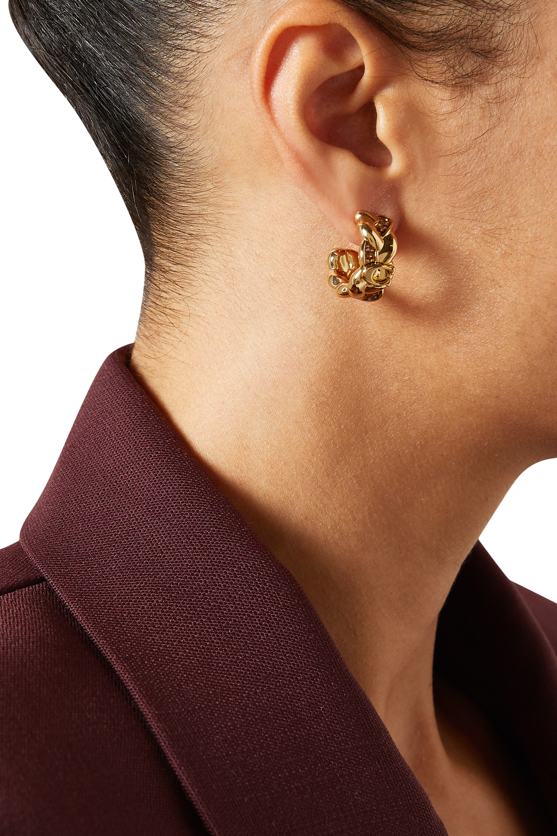 Braided Signature Hoop Earrings 