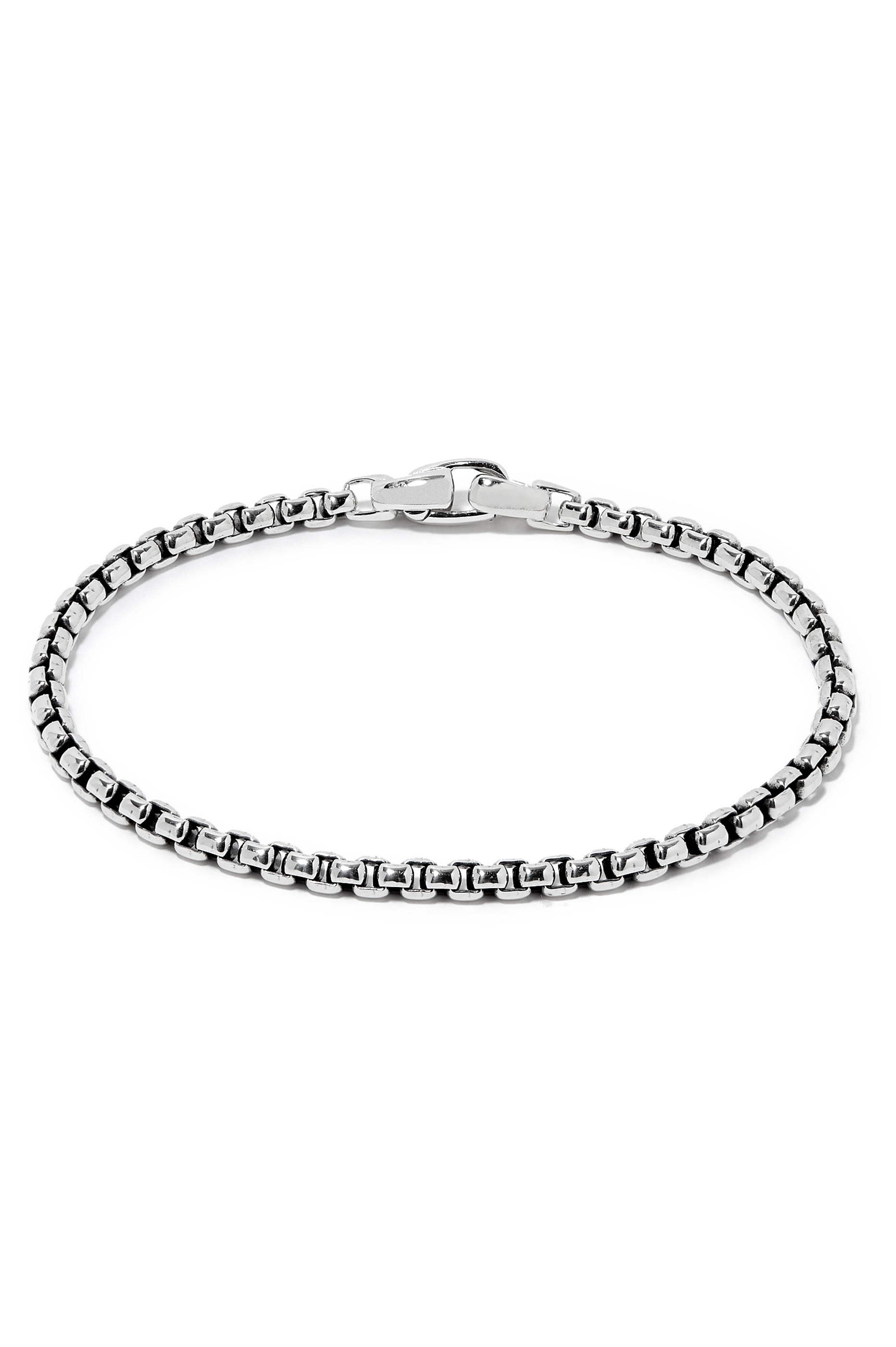 Box Chain Bracelet, Sterling Silver