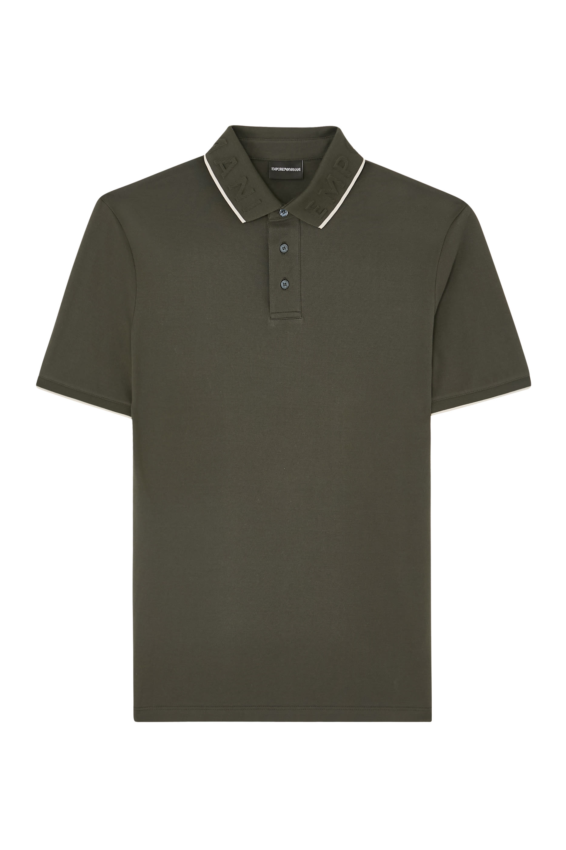 Embossed Logo Collar Piqu&eacute; Polo Shirt