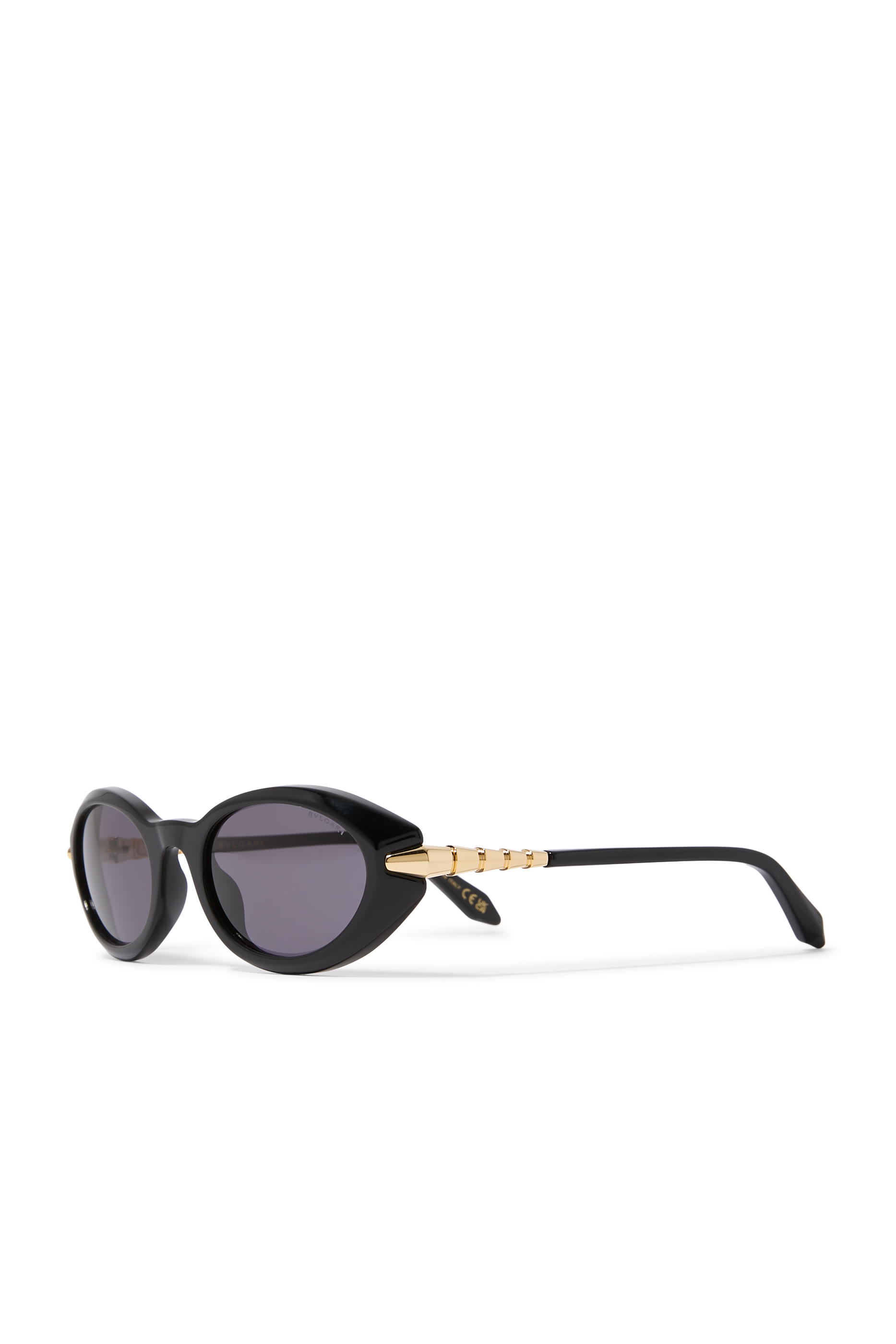 Serpenti Viper Oval Acetate Sunglasses