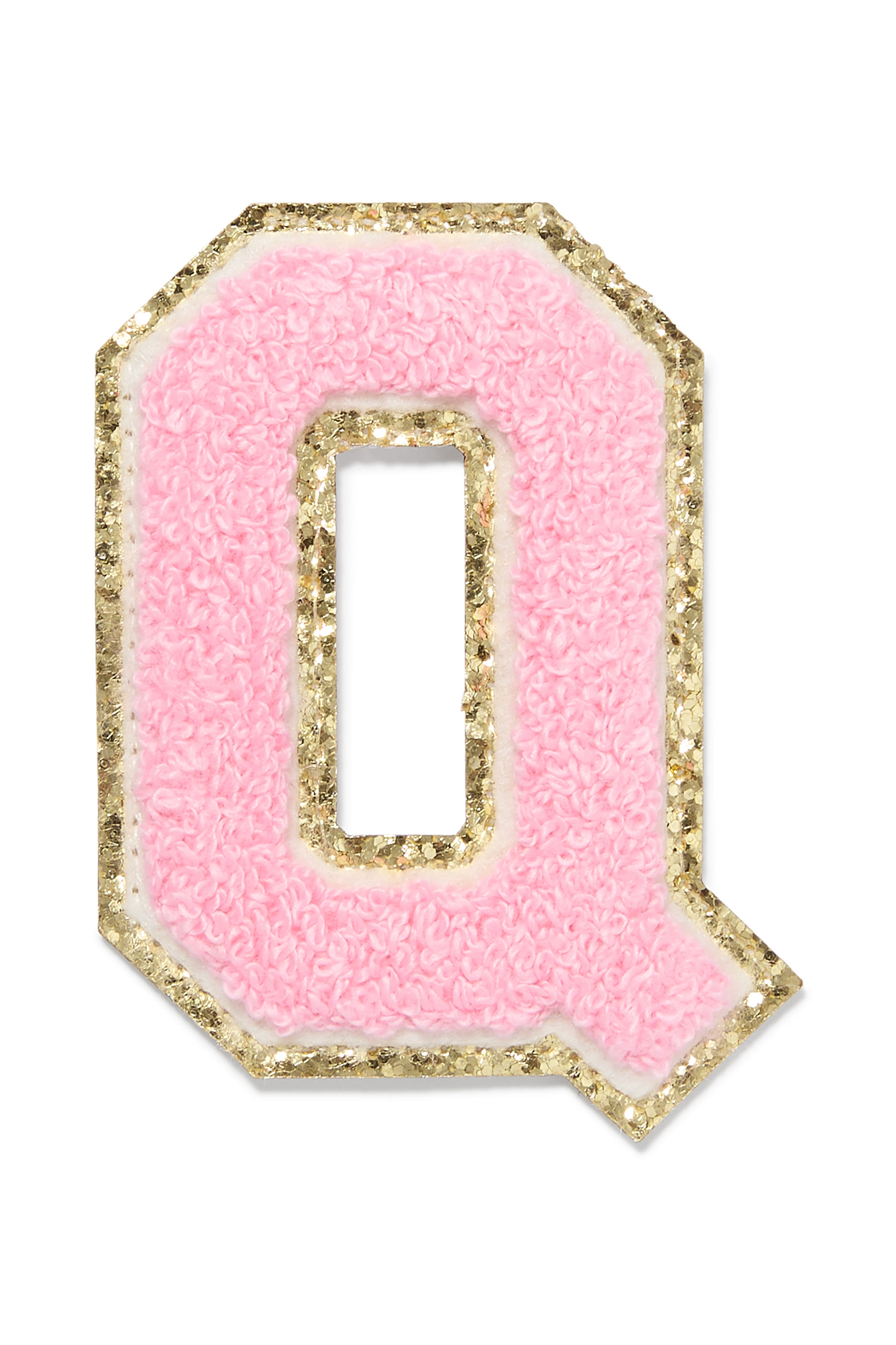 3&rdquo; Chenille Sparkle Q Letter Patch