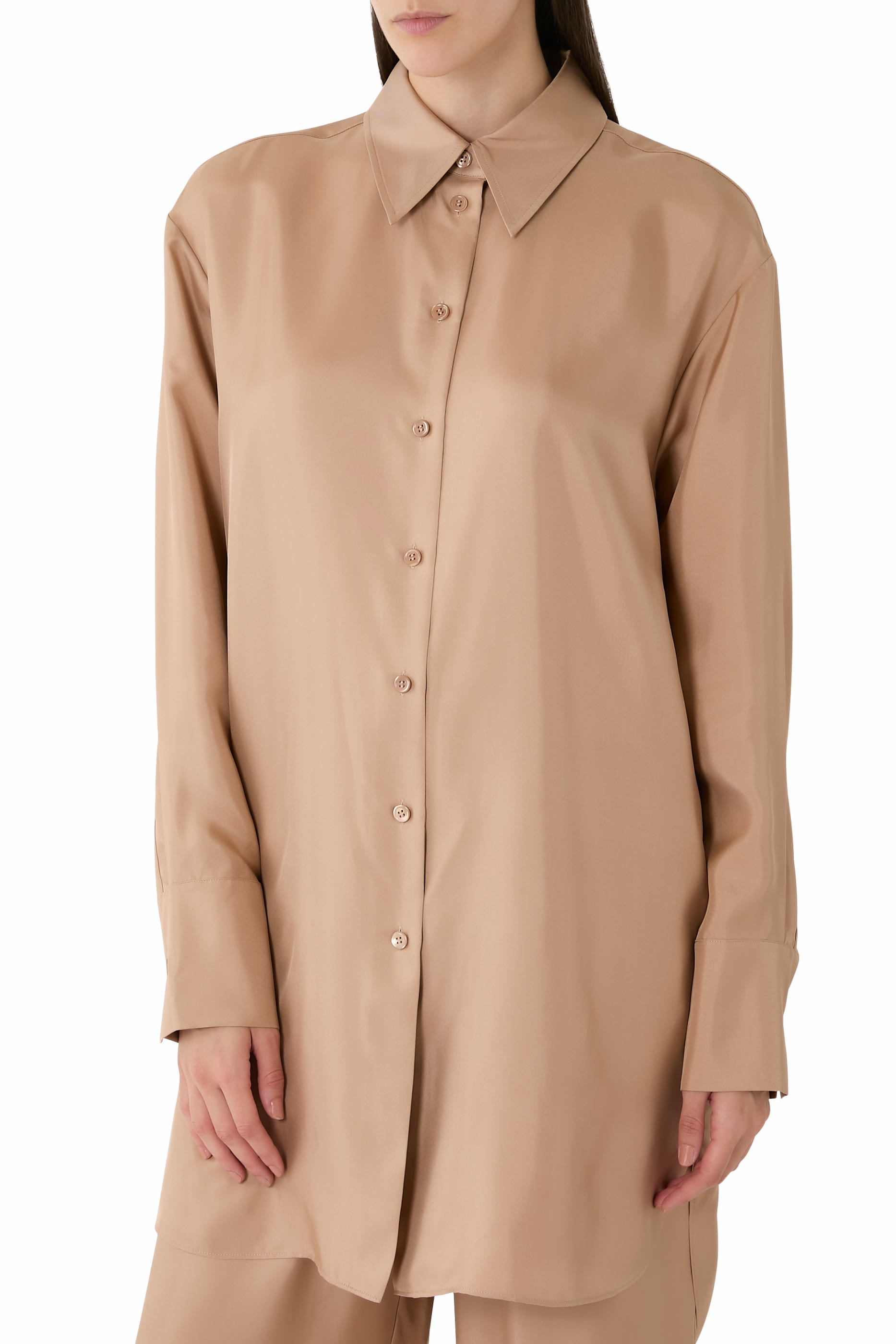 Signature Elongated Silk Shirt