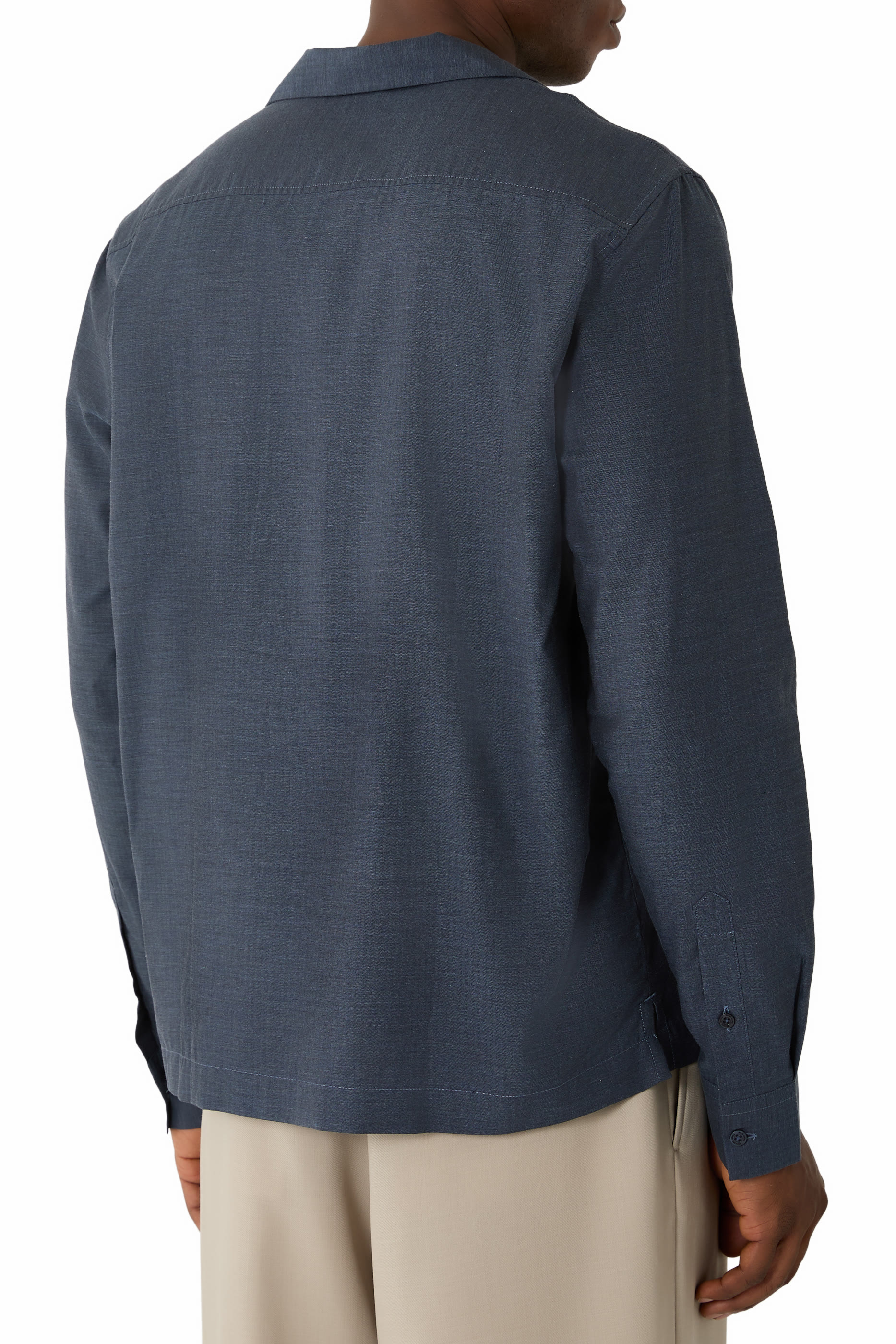 Safra Herringbone Cotton-Flannel Shirt