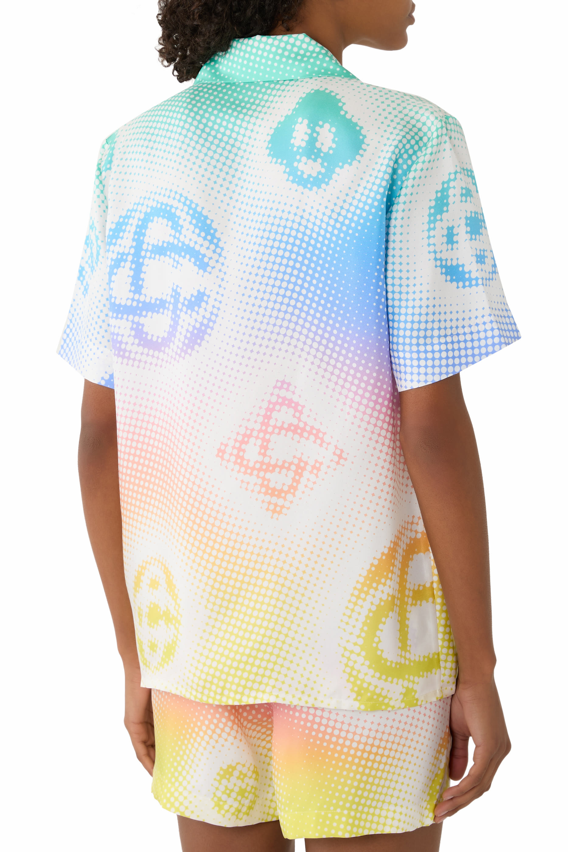 Halftone Logo Silk Shirt