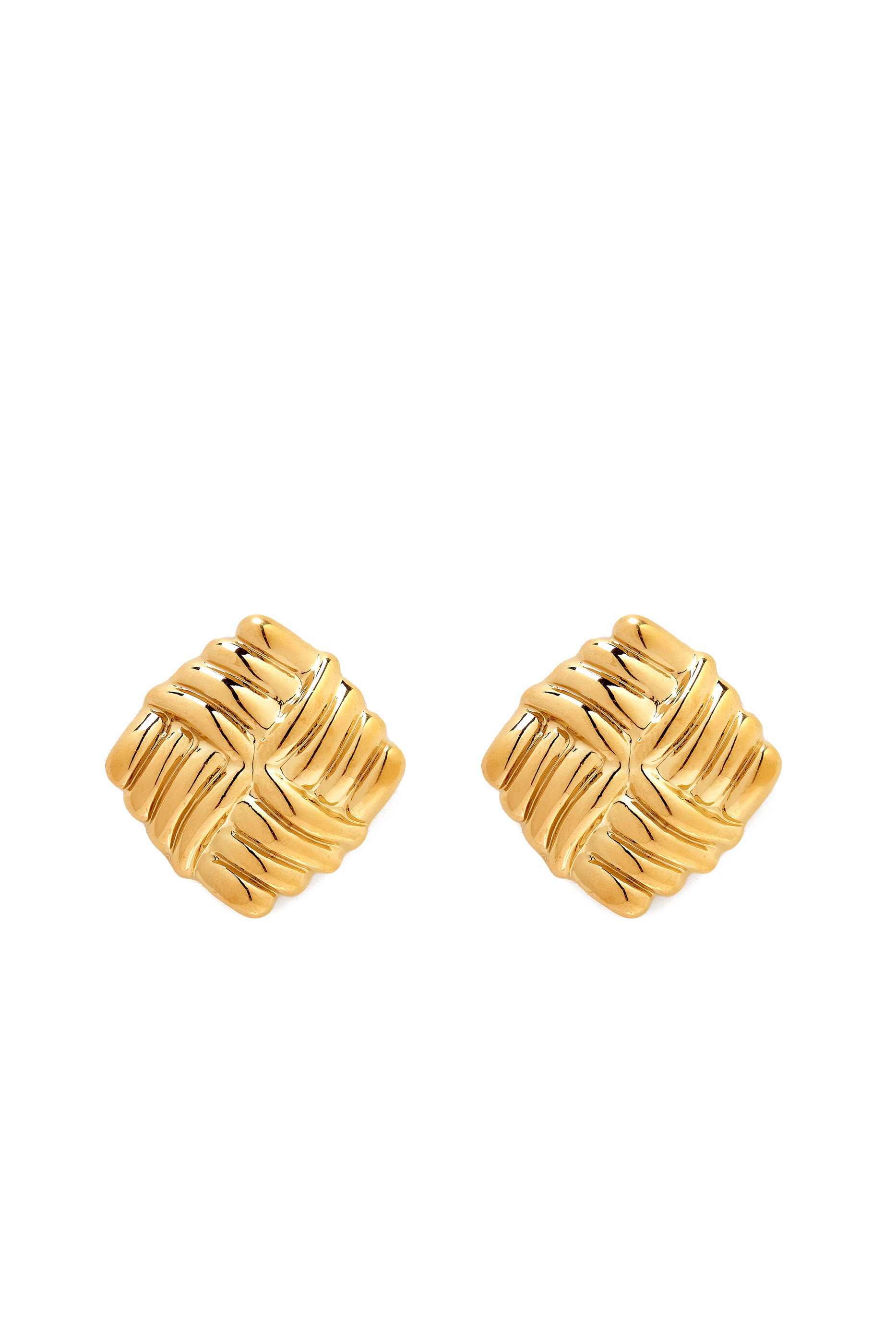Wind Earrings, Gold-Plated Brass