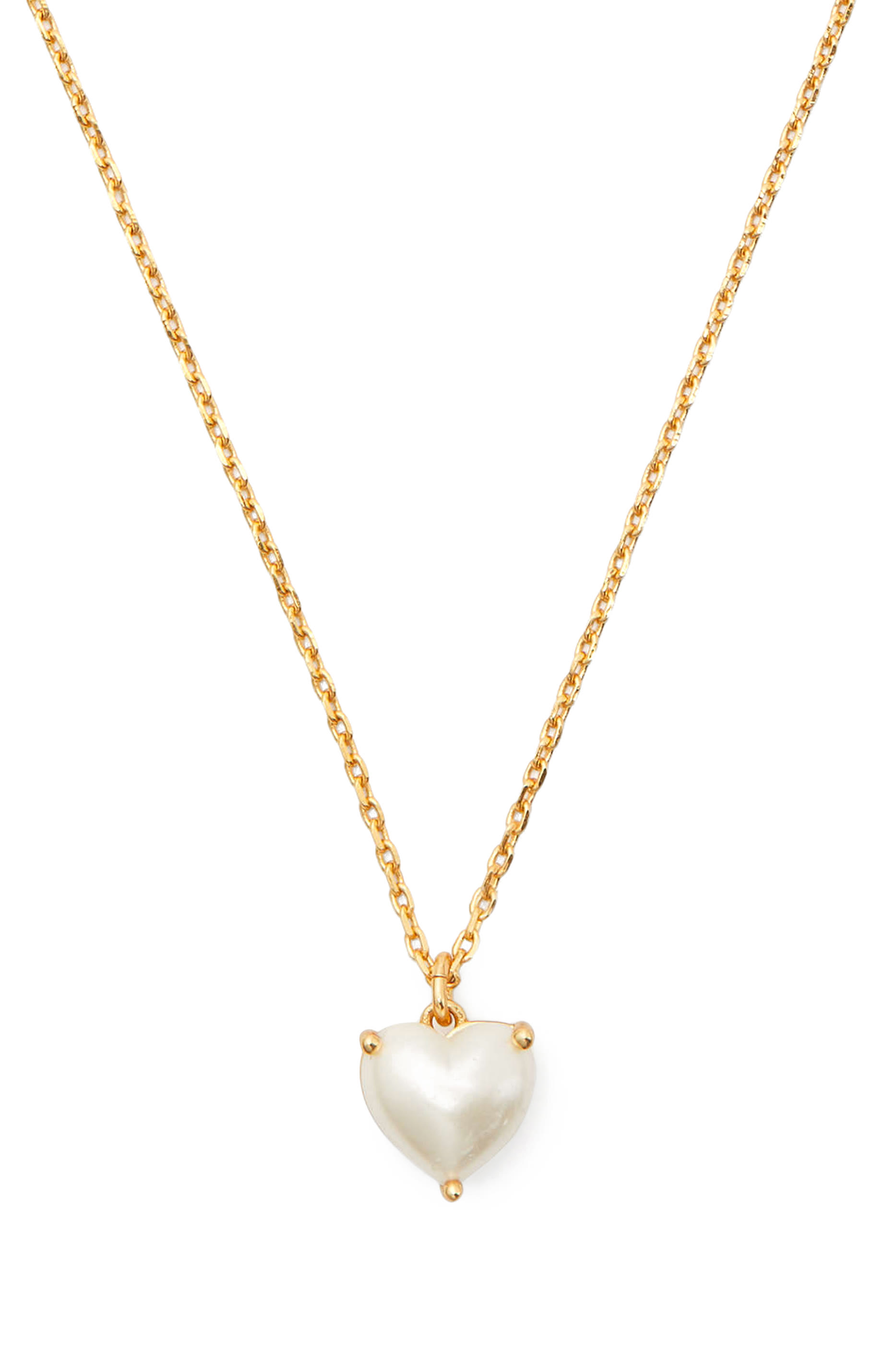 My Love June Heart Pendant, Plated Metal & Pearl-Coated Epoxy