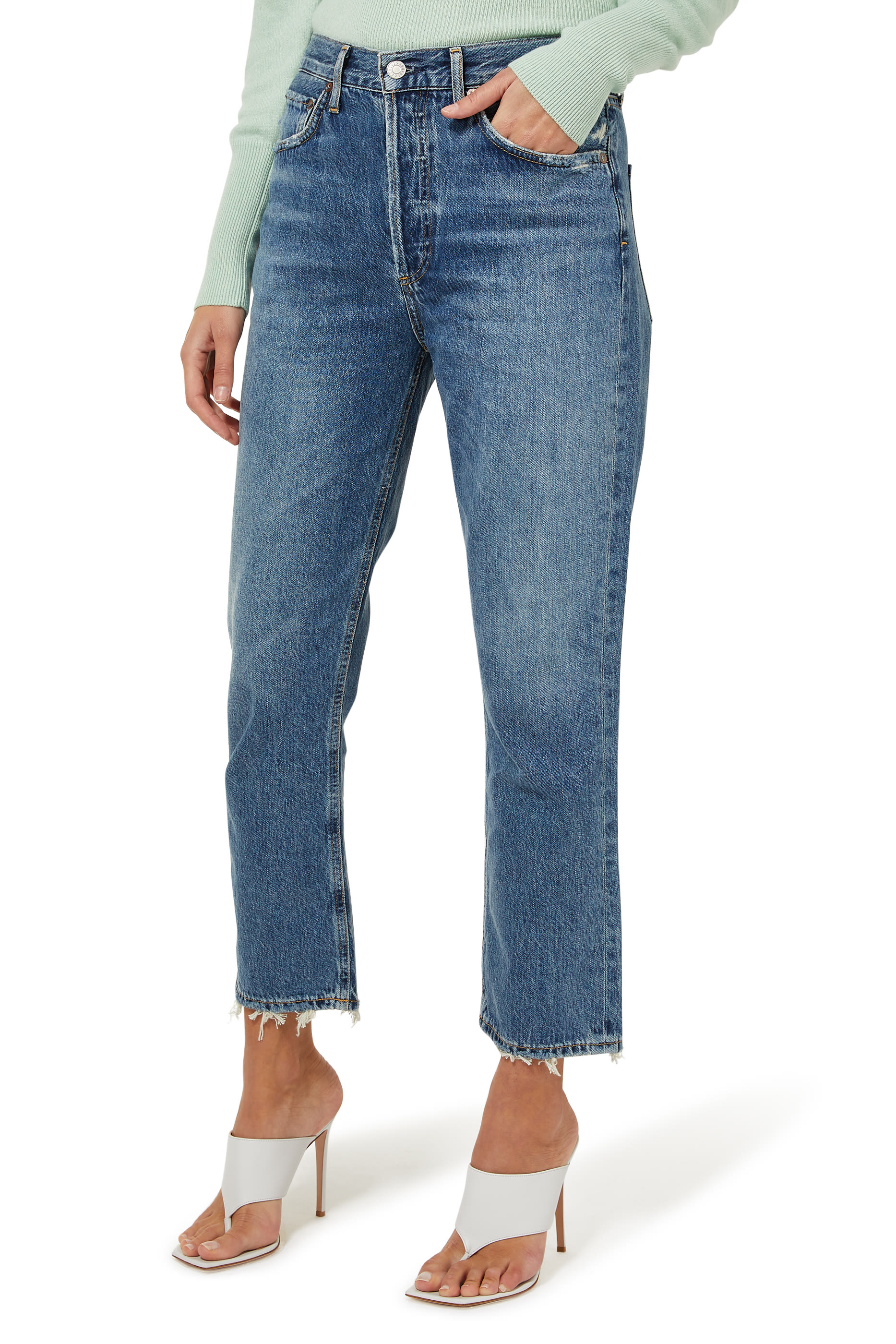 Riley High Rise Straight Crop Jeans