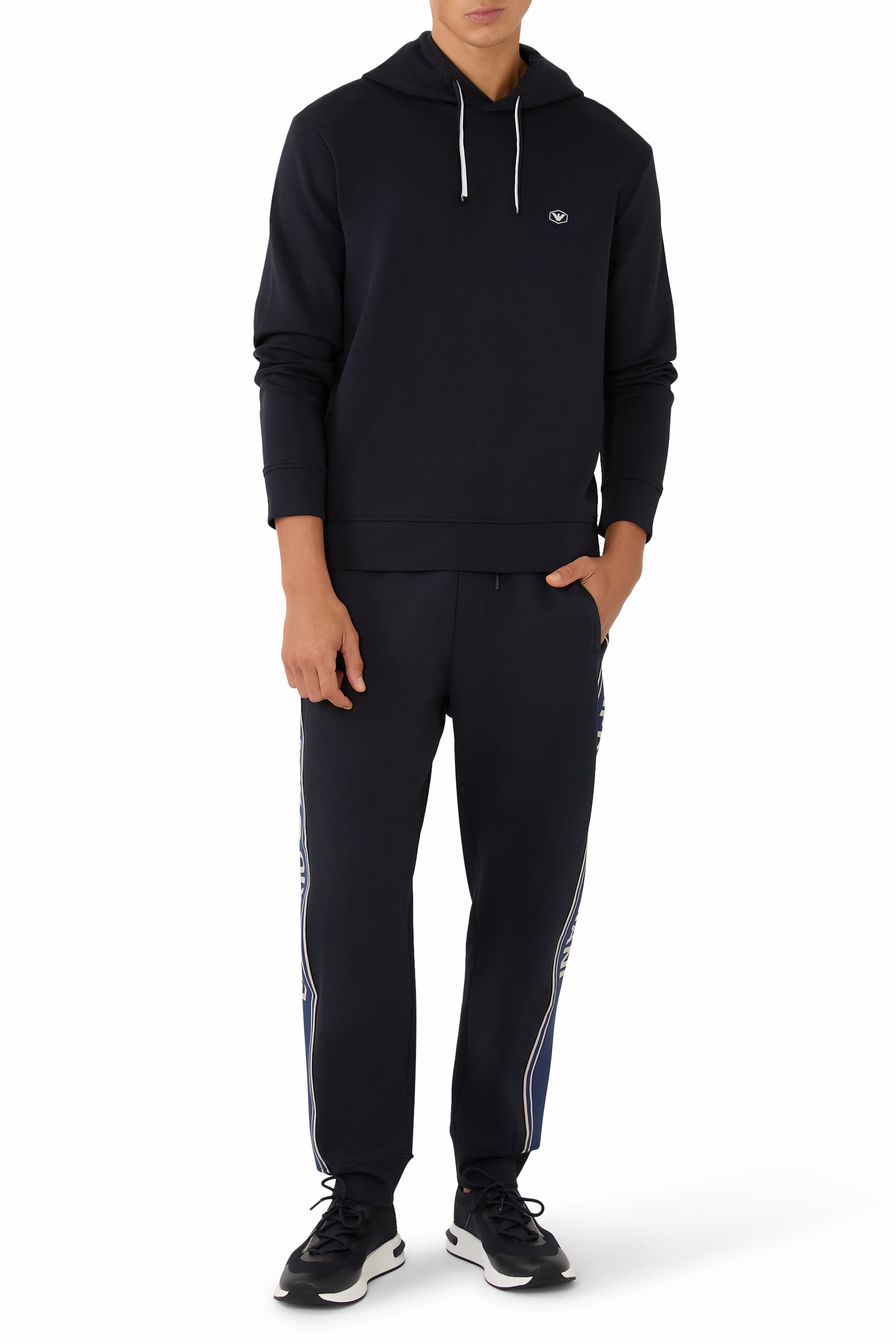 Hooded Sweatshirt with Micro Logo Patch