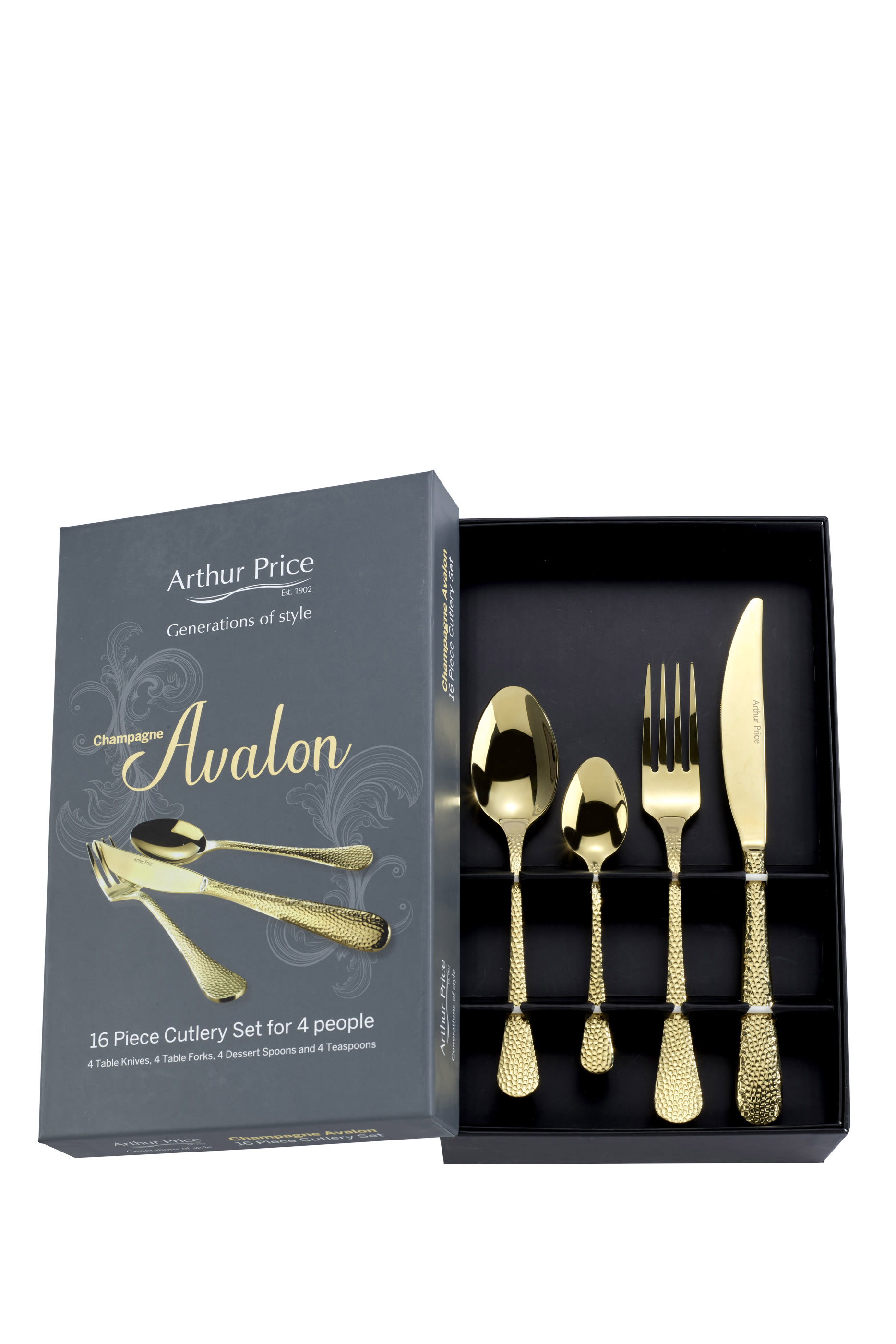 Champagne Avalon Cutlery, Set of 16