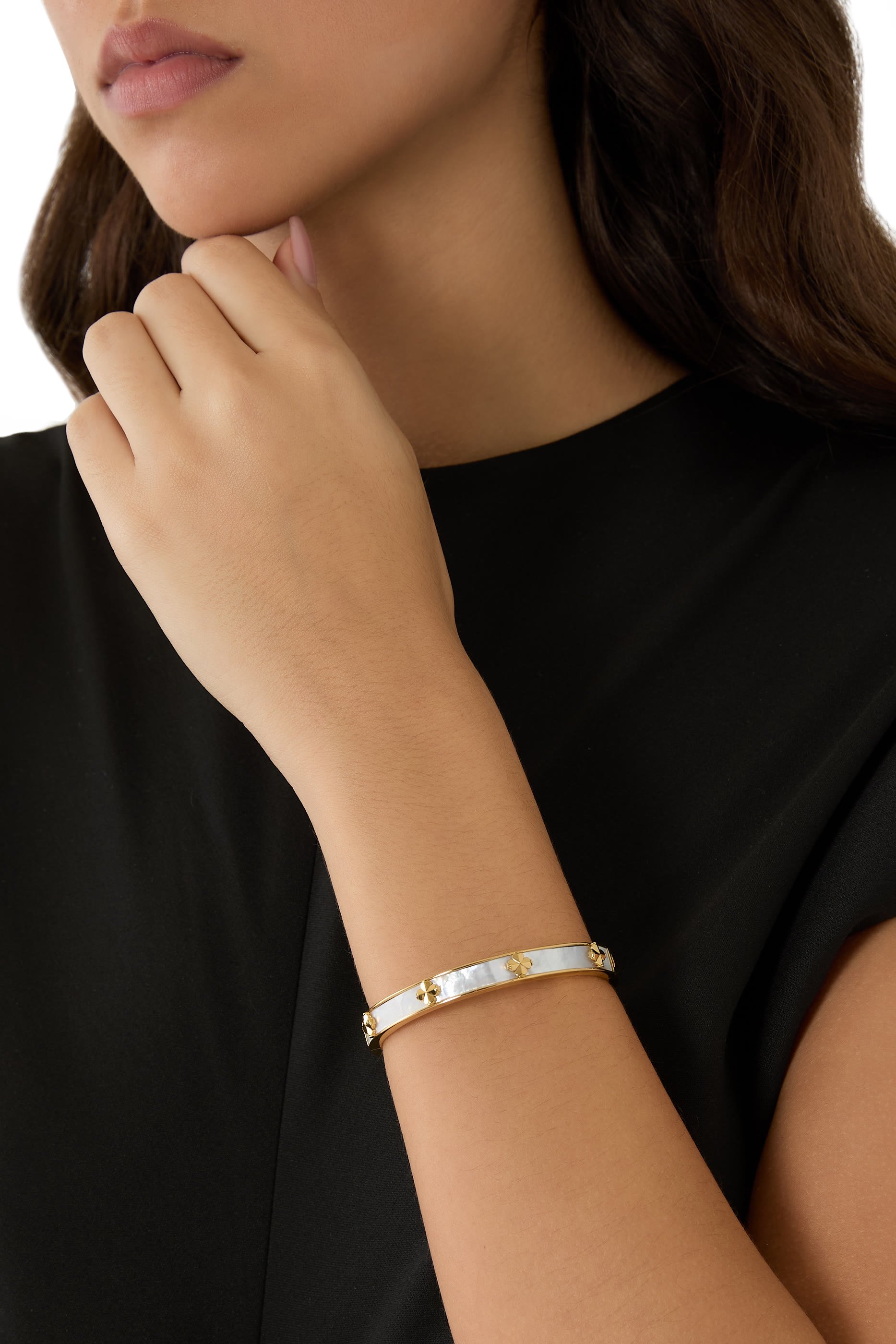 Spade Flower Hinge Bangle 