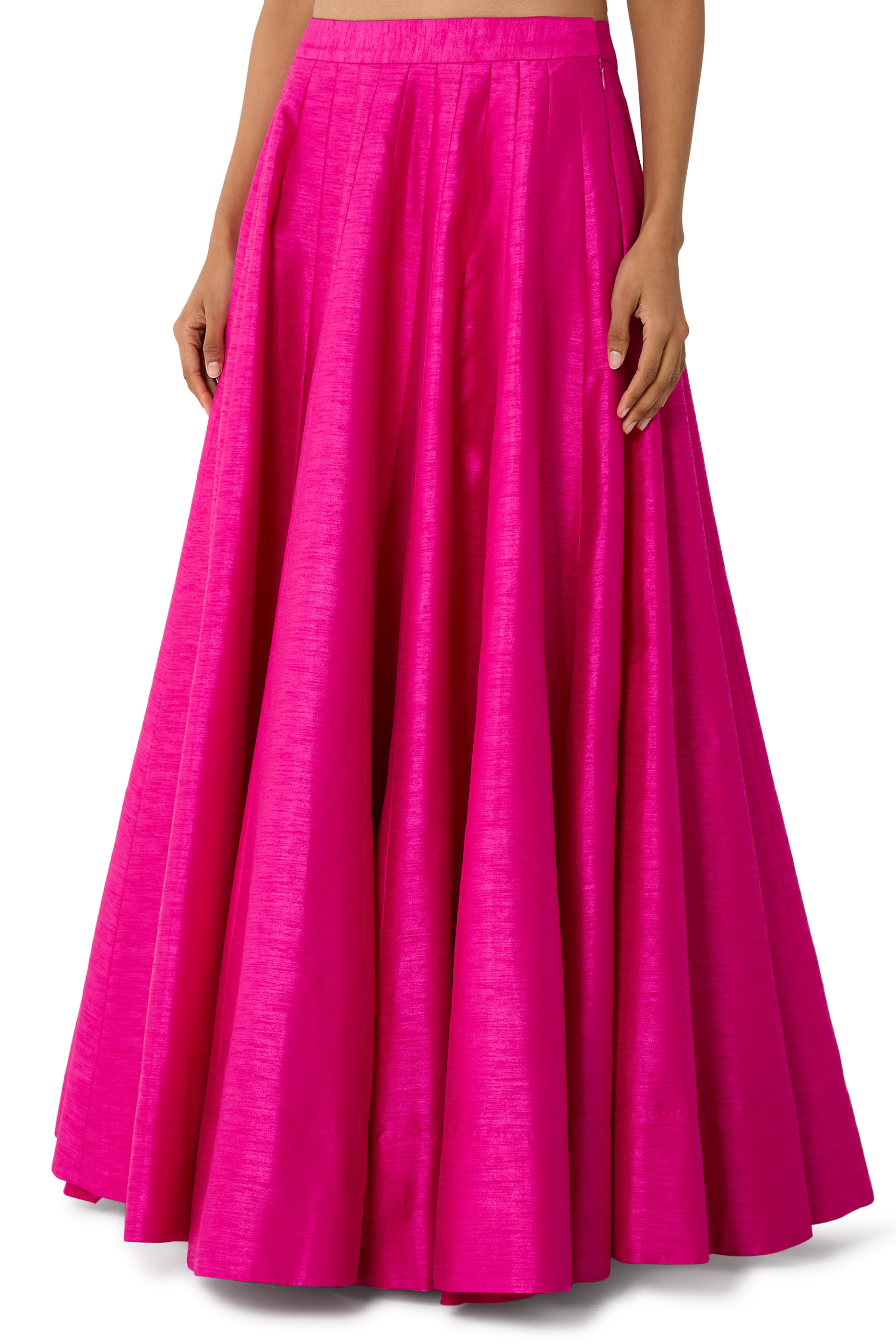  Fuchsia Patola Jacket & Skirt Set