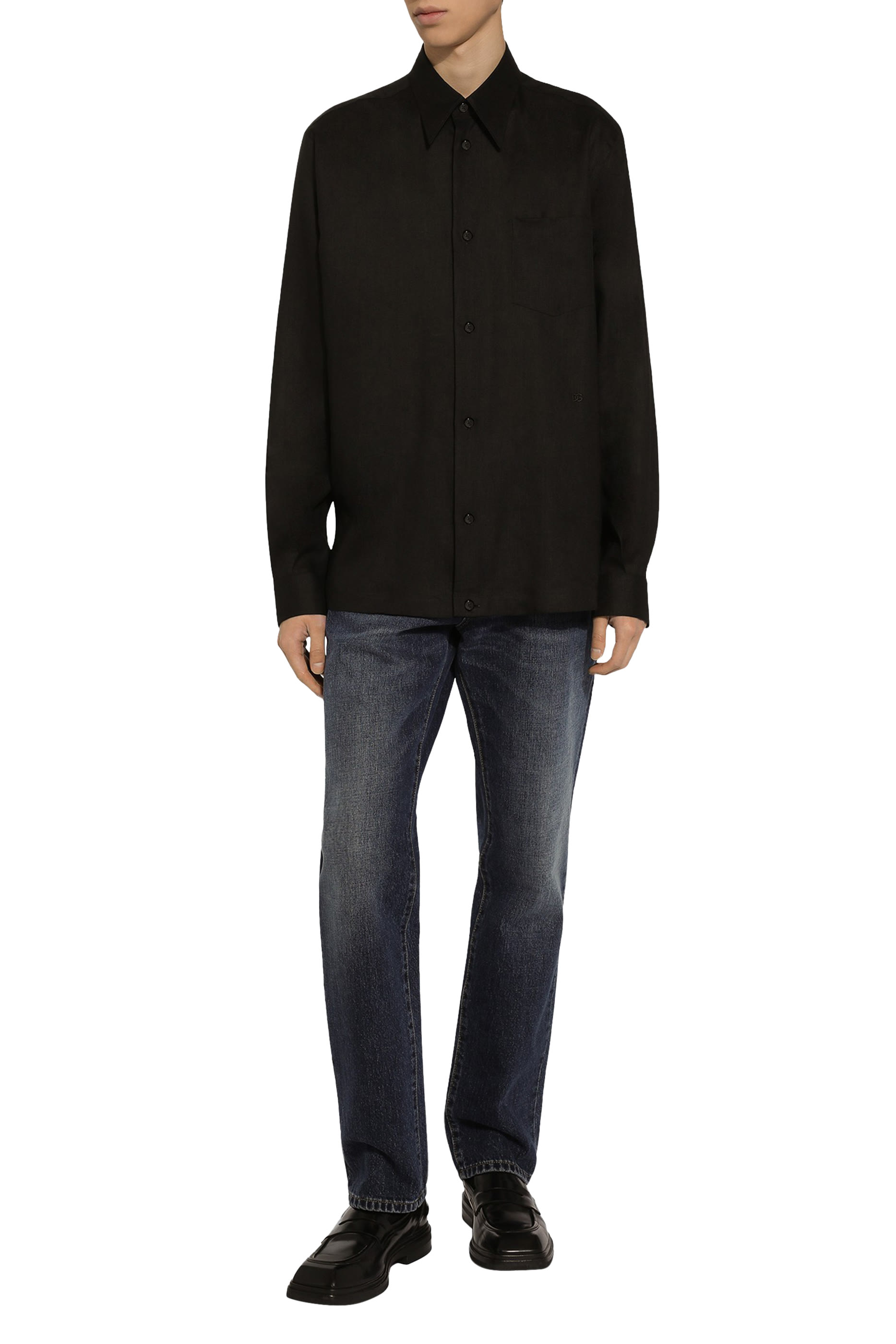 Linen Shirt with DG Embroidery