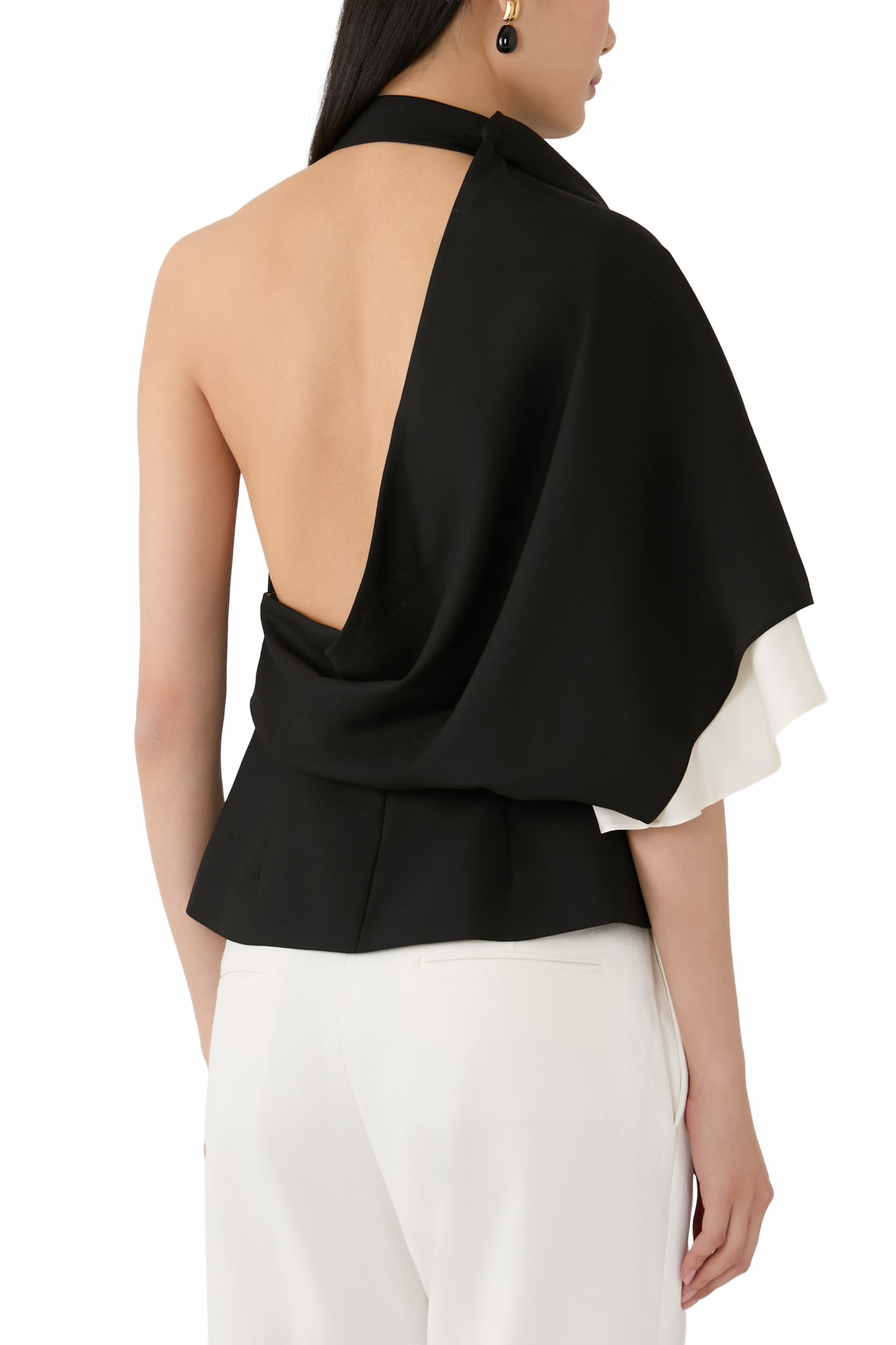  Draped Open-Back Top