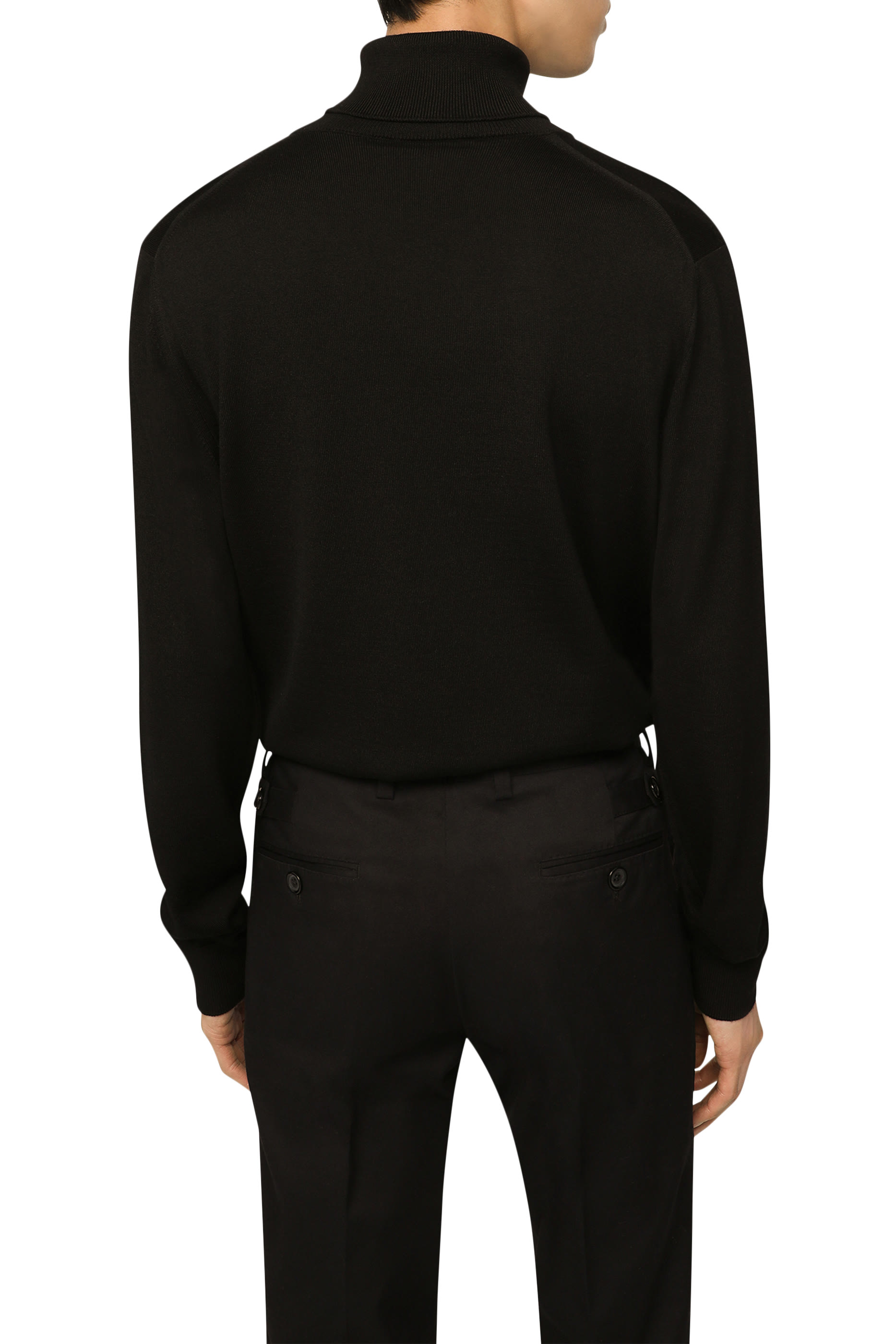  Logo Tag Wool Turtle-Neck Sweater