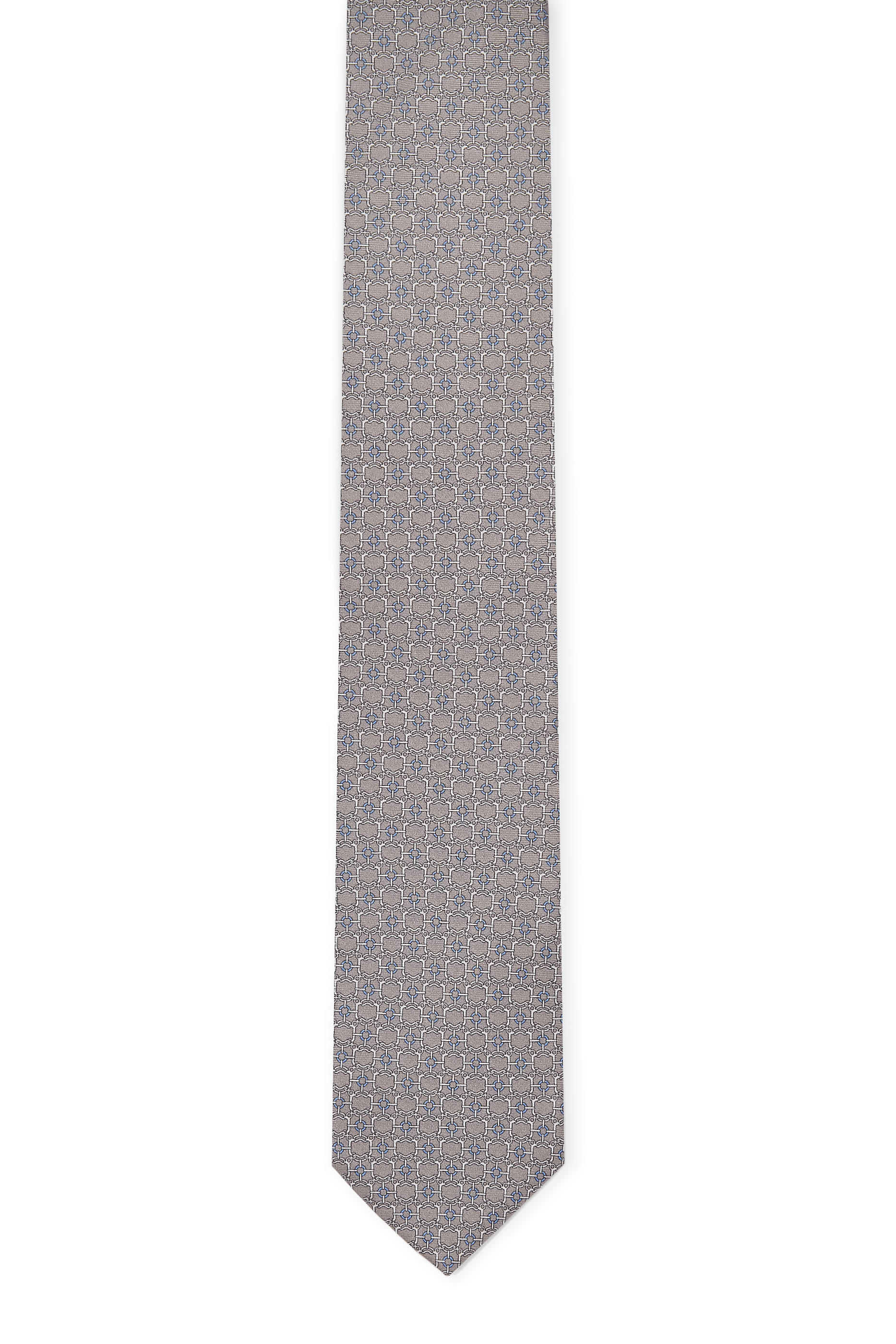 Geometric Print Silk Tie 