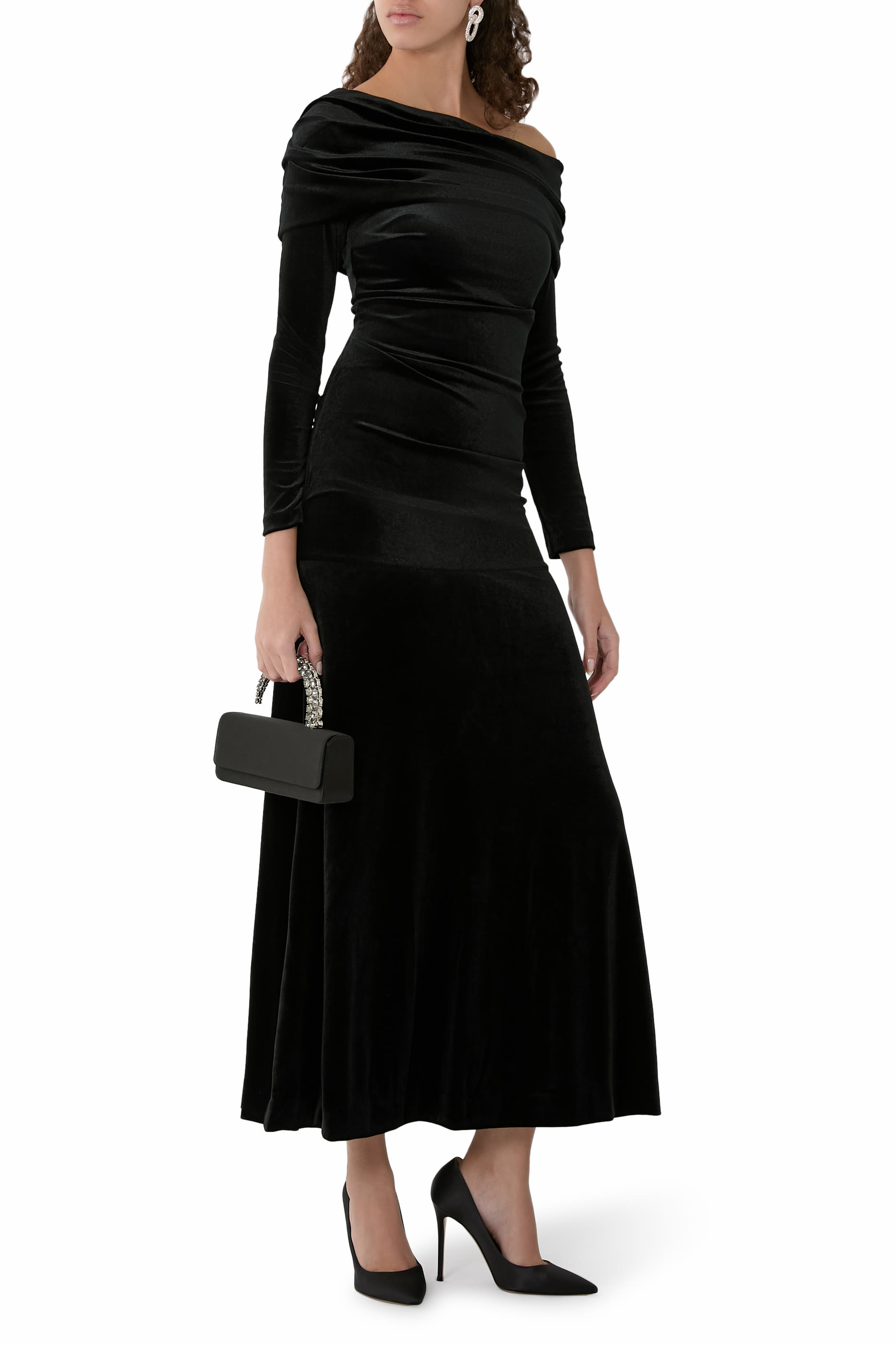 Nova Velvet One-Shoulder Gown