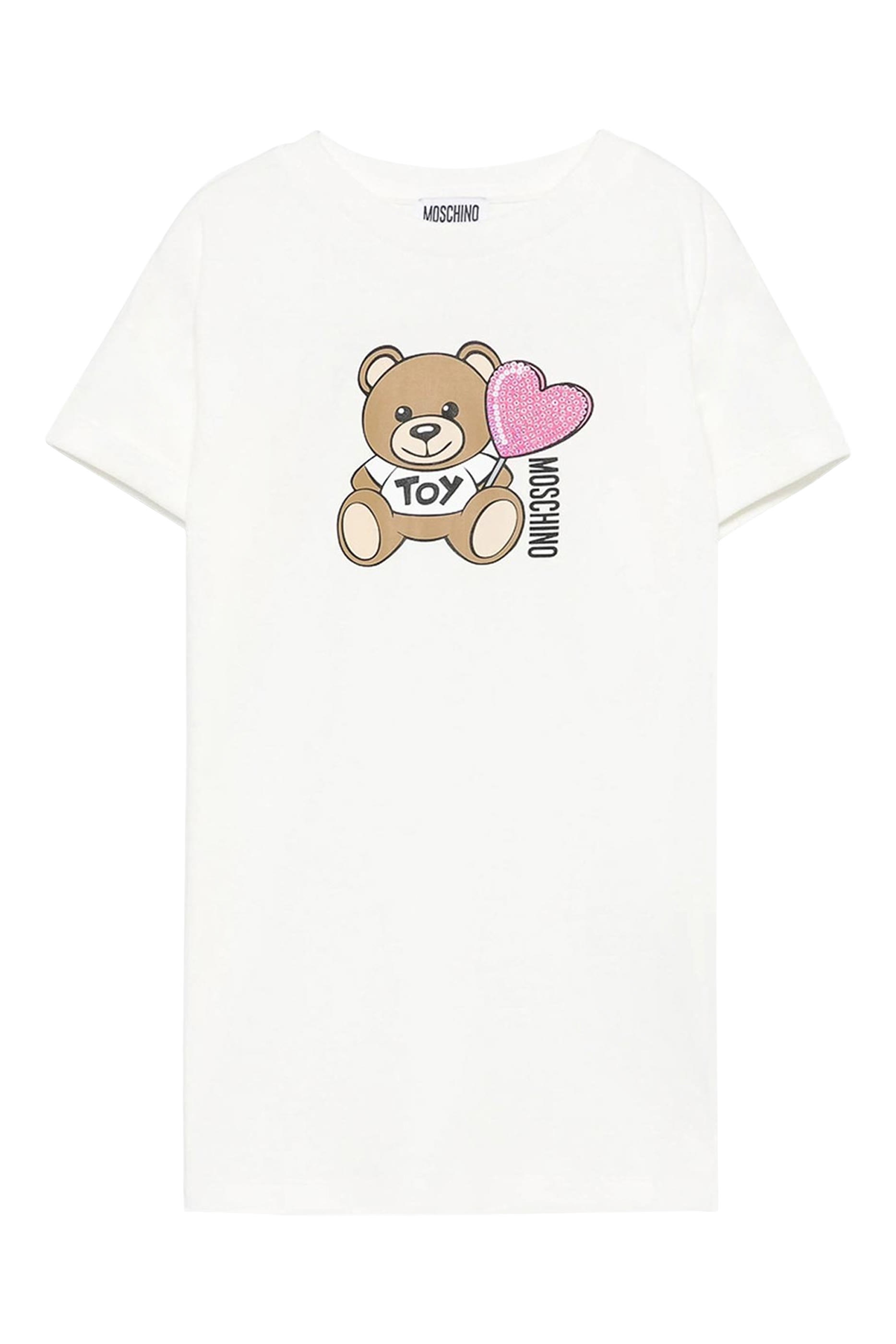 Kids Bear Graphic Round Neck T-Shirt Dress