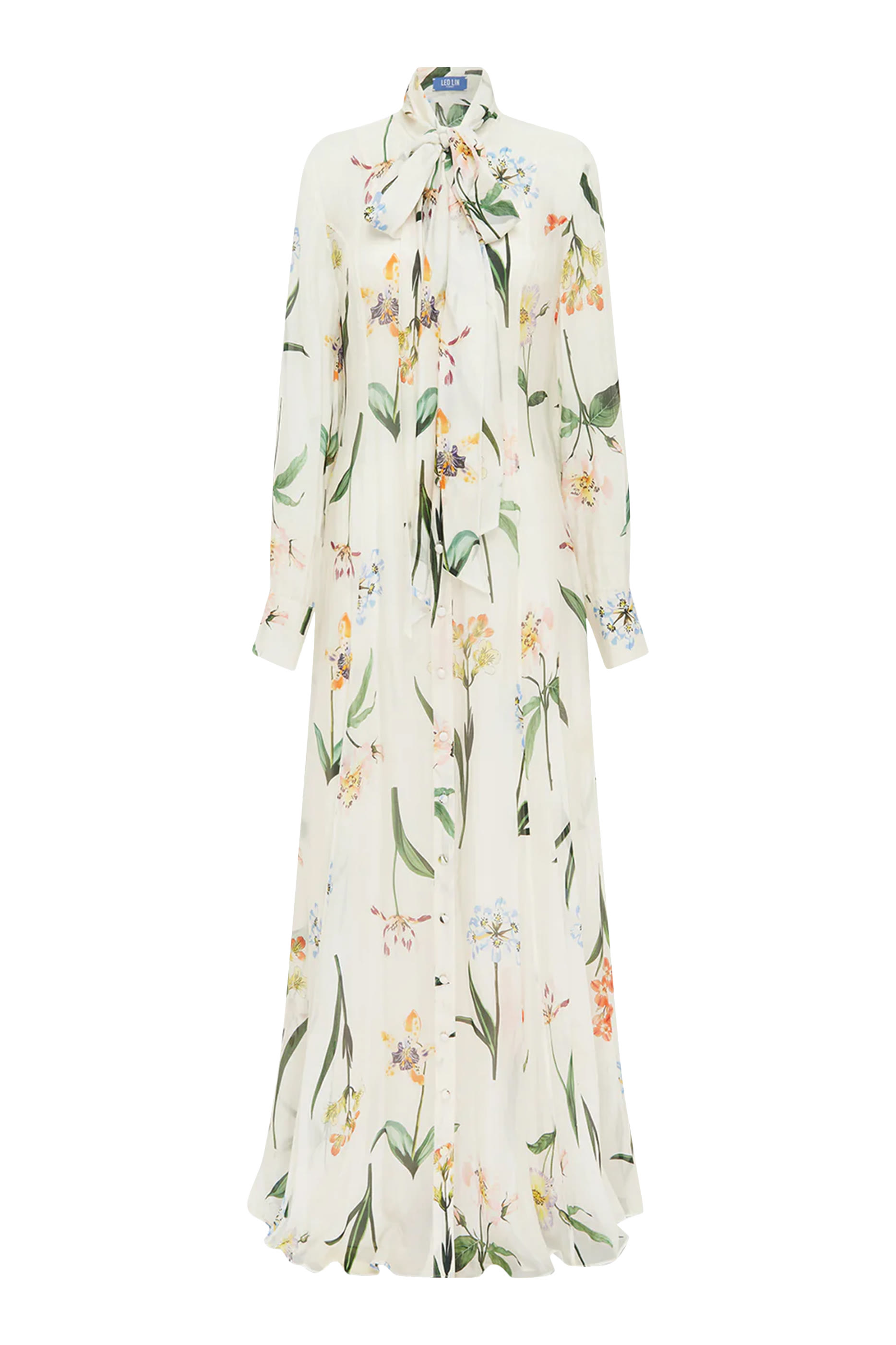 Lilith Tie Neck Maxi Dress