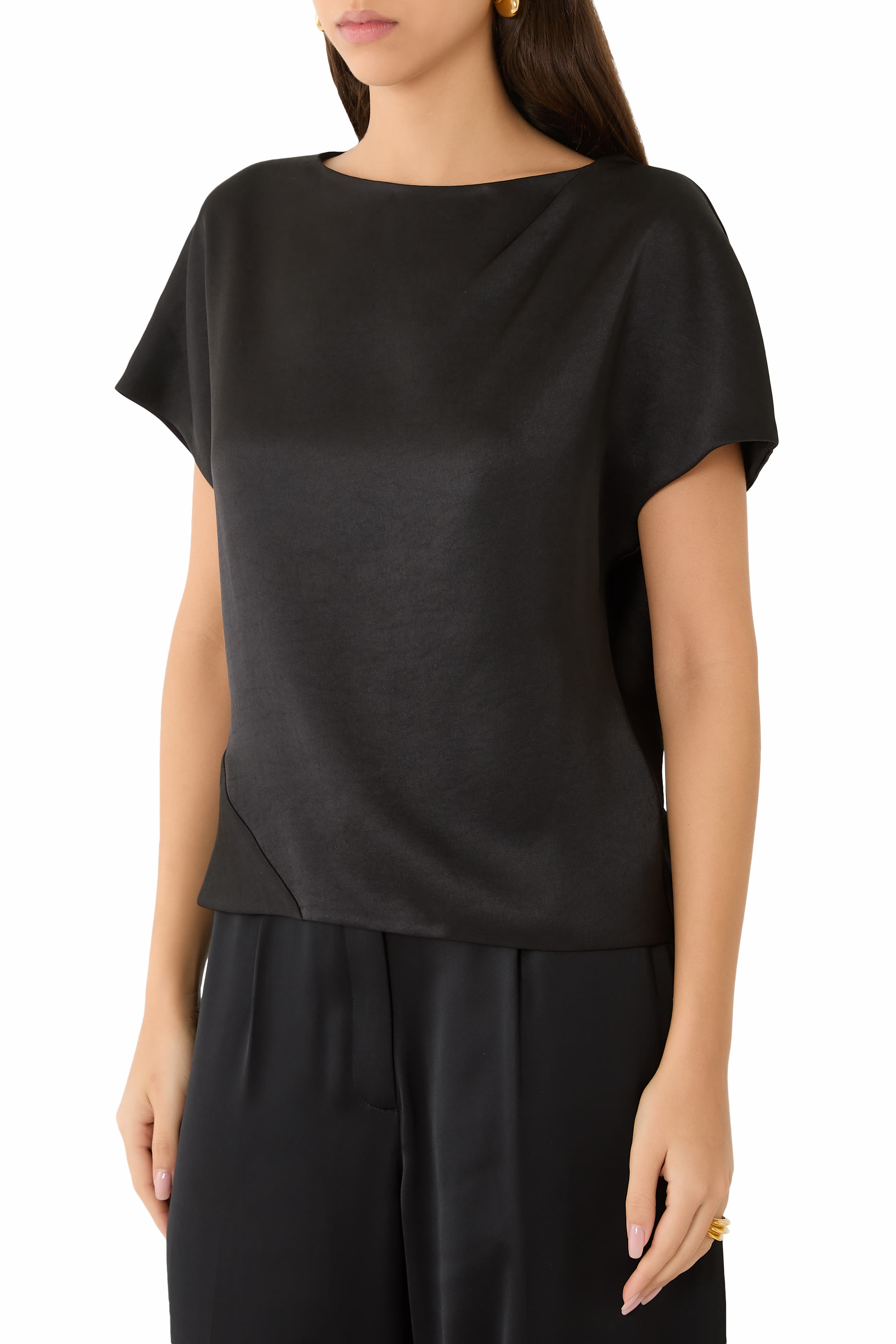  Draped Dolman Sleeve Blouse
