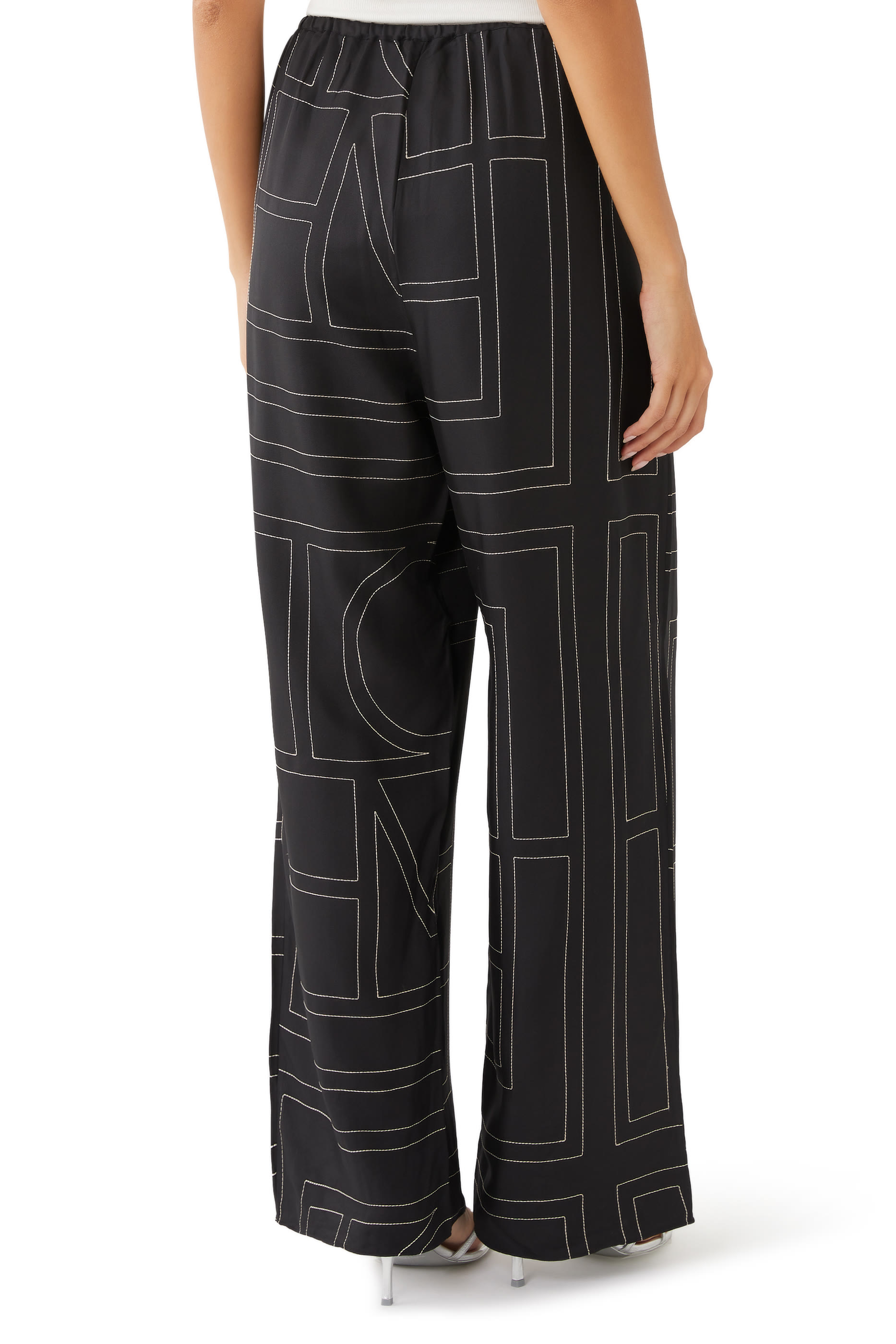 Monogram Silk Pants