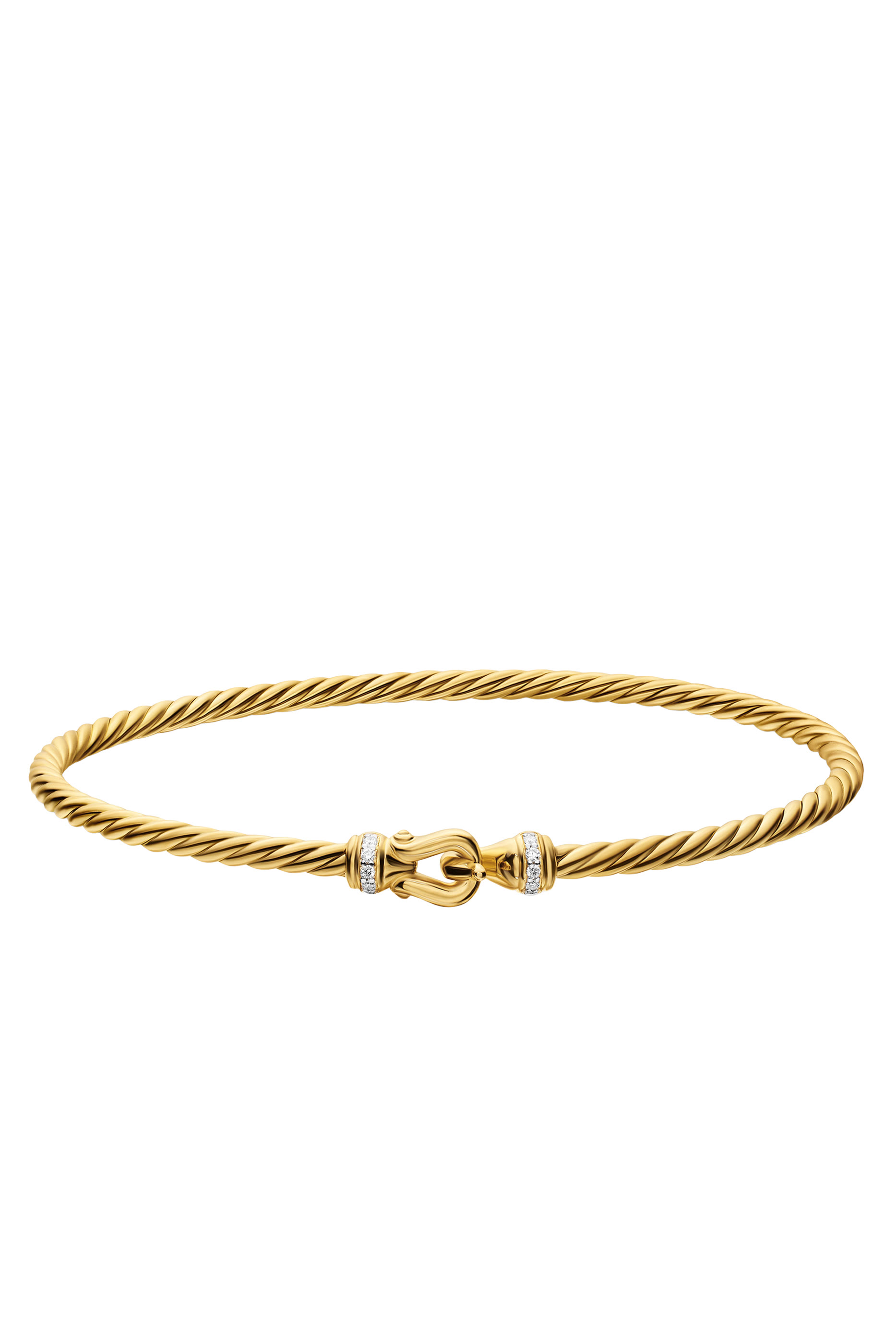Micro Cablespira&reg; Flex Buckle Bracelet, Sterling Silver, 18K Yellow Gold & Diamonds