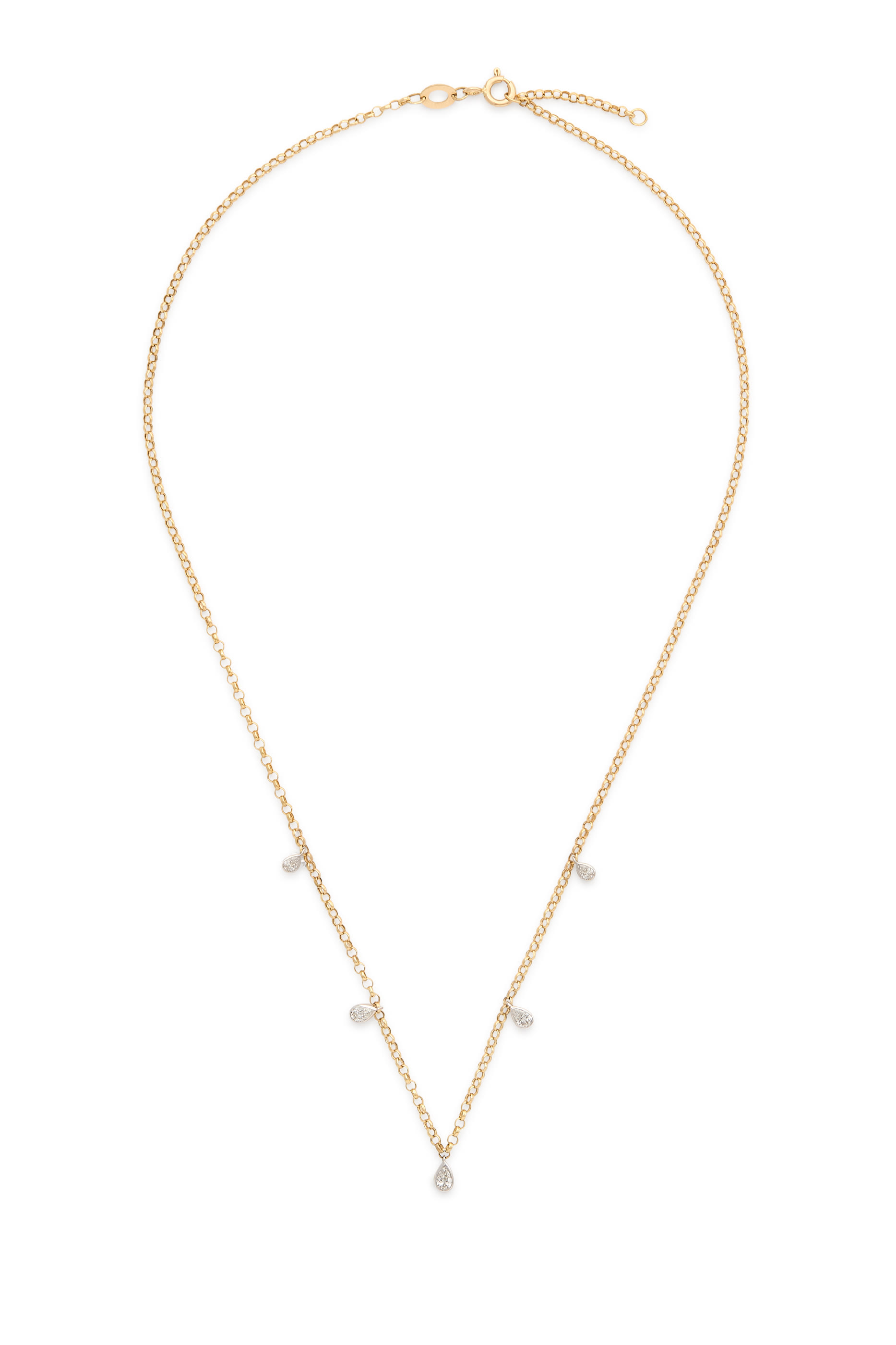  Drop Mini Necklace, 18K Yellow Gold & Diamonds
